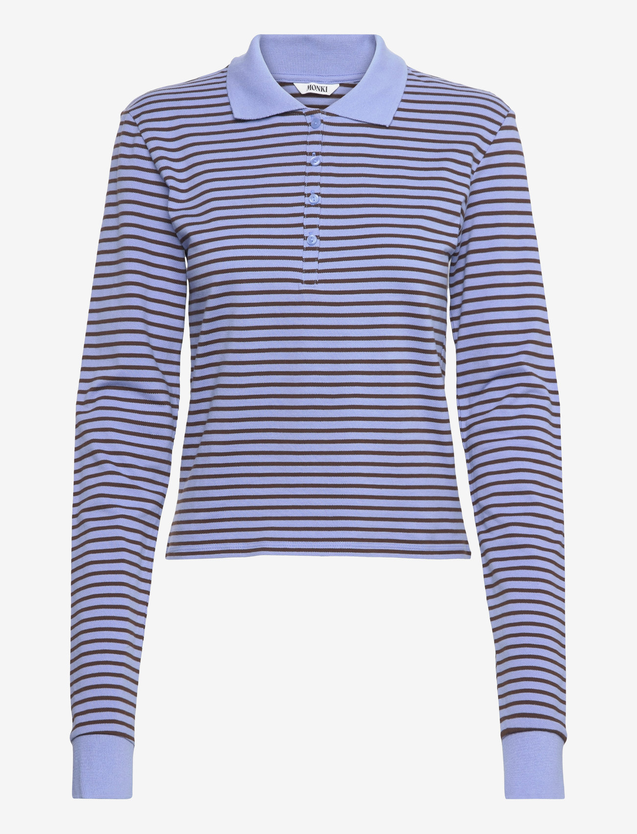 Monki - Long-Sleeved Polo Top - pikeepaidat - blue medium - 0