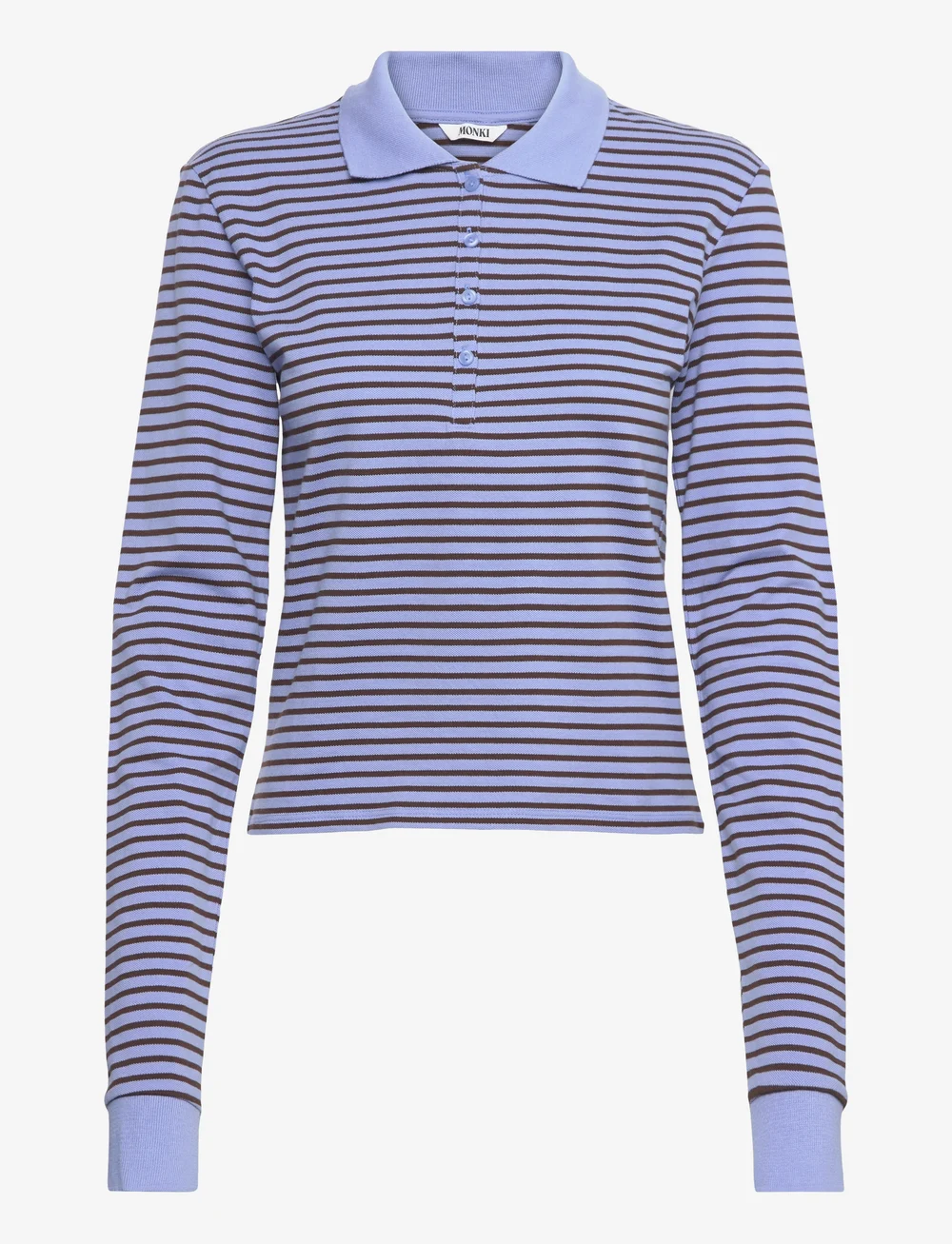 Monki - Long-Sleeved Polo Top - polosärgid - blue medium - 0
