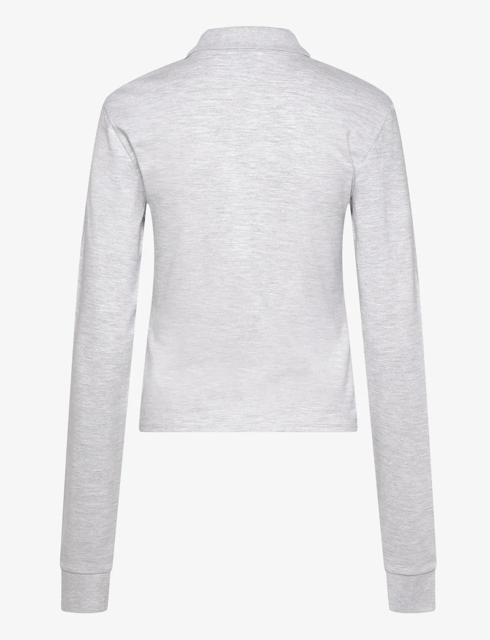 Monki - Long-Sleeved Polo Top - poloshirts - grey dusty light - 1