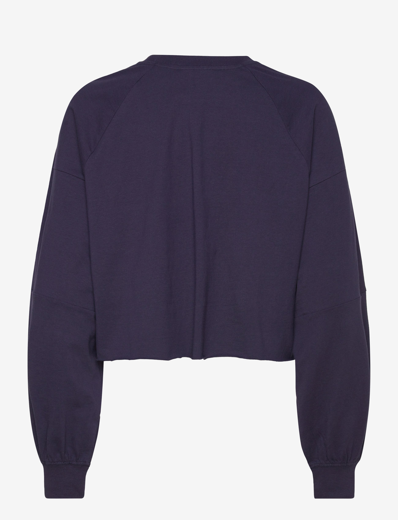 Monki - Cropped Long-Sleeved T-shirt - långärmade toppar - blue dark - 1