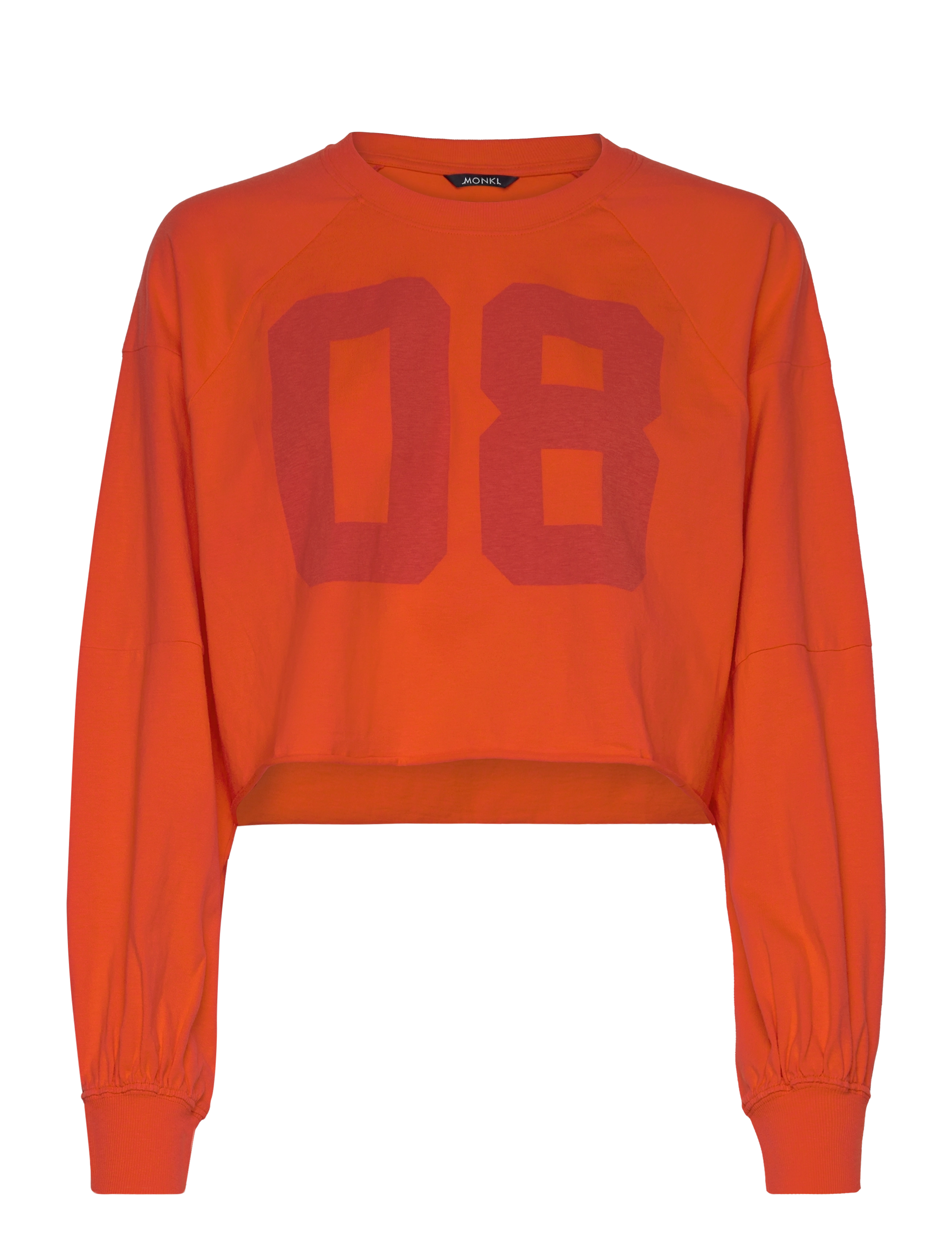 Monki Cropped Long-Sleeved T-Shirt, Kvinder, Cropped Langærmet T-shirt, Orange, Str: XS