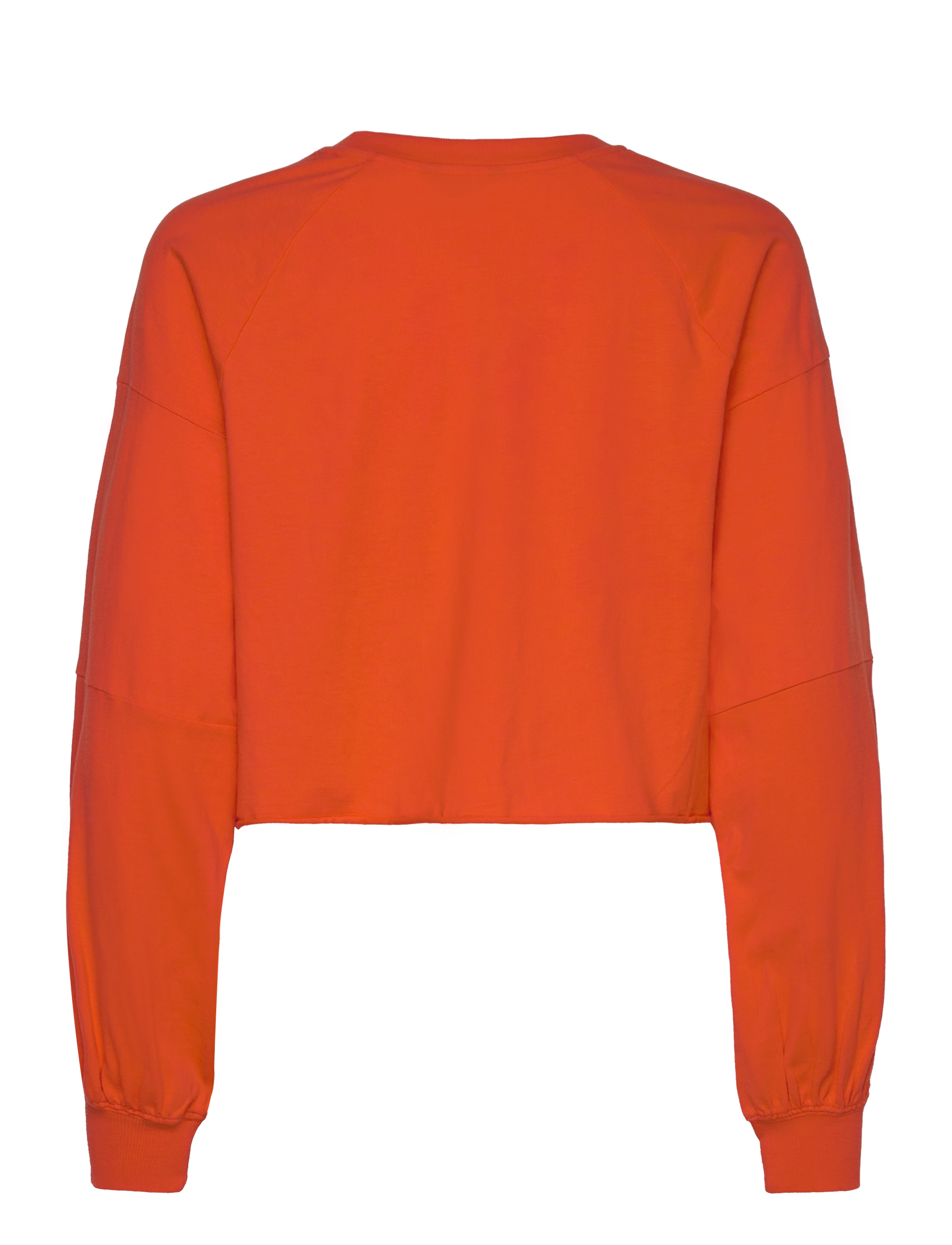 Monki - Cropped Long-Sleeved T-shirt - long-sleeved tops - orange bright - 1
