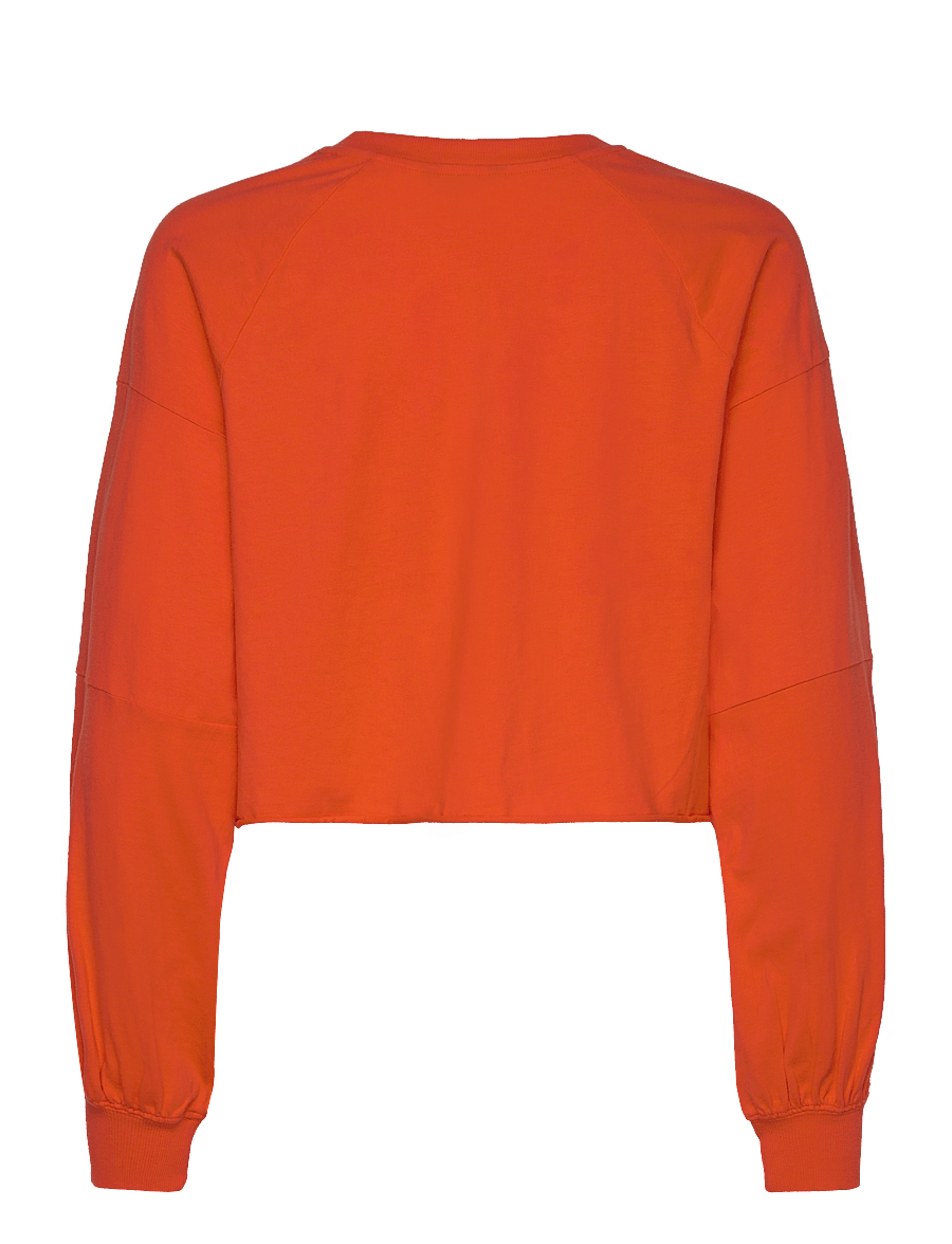 Monki - Cropped Long-Sleeved T-shirt - langärmlige tops - orange bright - 1