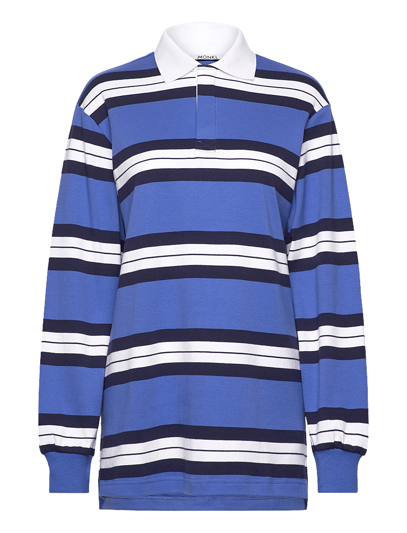 Monki - Long-Sleeved Rugby Mini Dress - minikleidid - blue medium - 0