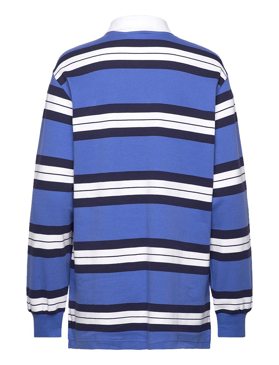 Monki - Long-Sleeved Rugby Mini Dress - korte kjoler - blue medium - 1