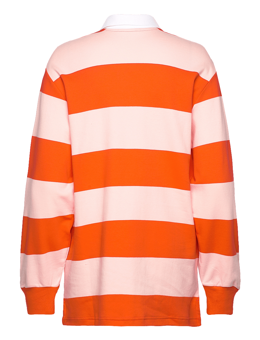 Monki - Long-Sleeved Rugby Mini Dress - kurze kleider - red bright - 1