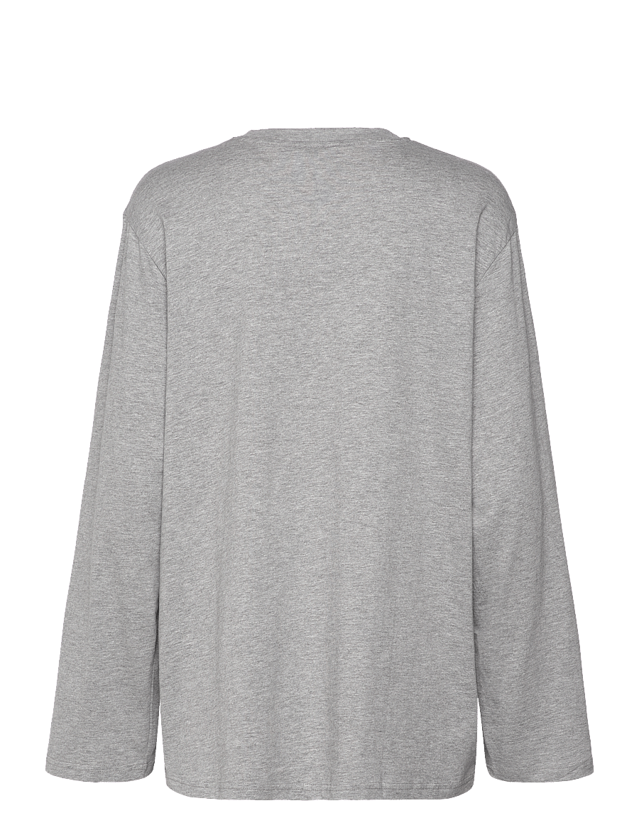 Monki - Printed Long-Sleeved Oversized T-shirt Dress - pikkade varrukatega topid - grey dusty light - 1