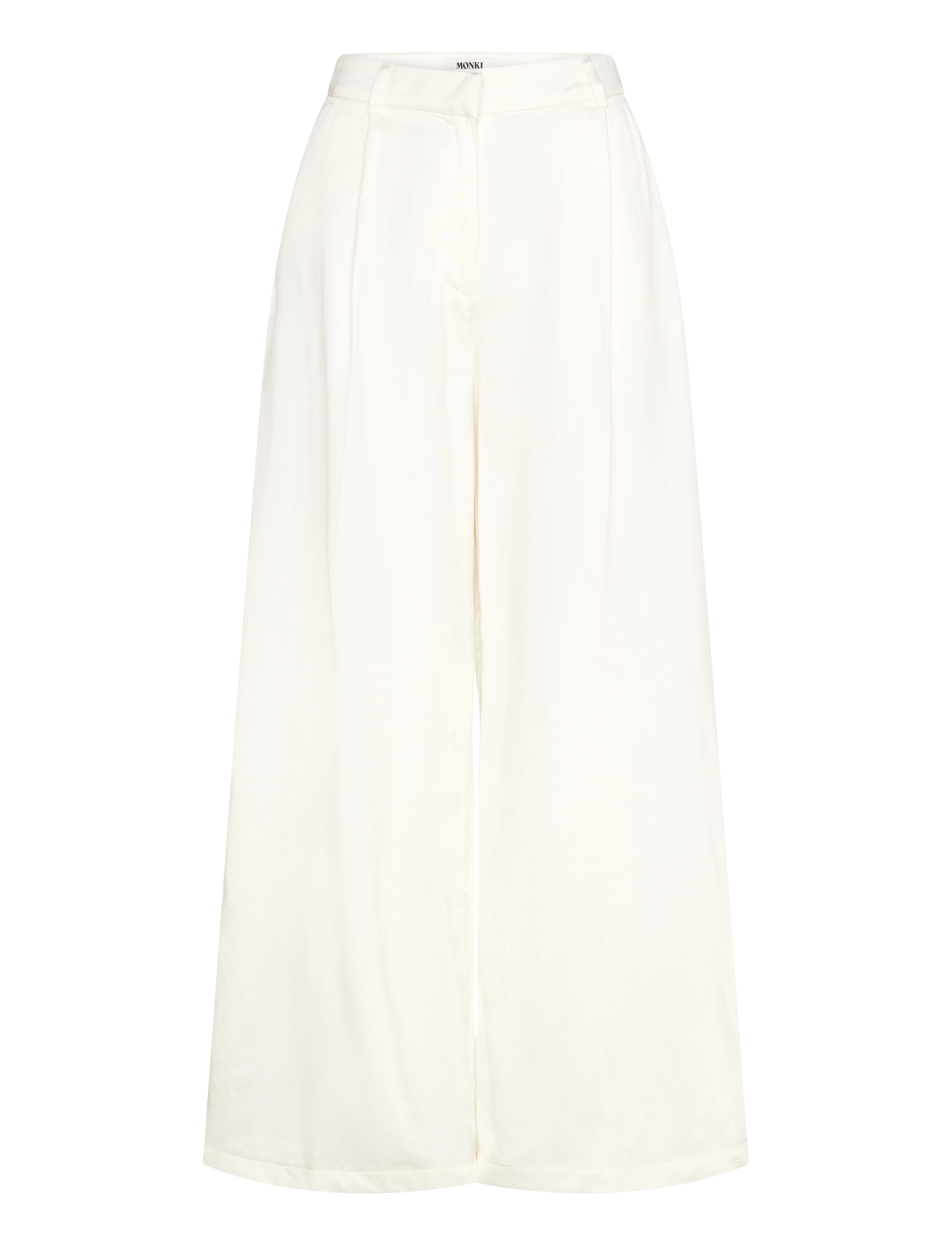 Monki Pleated High Waist Wide Leg Suiting Trousers, 34, Weiß - Leg, Frauen