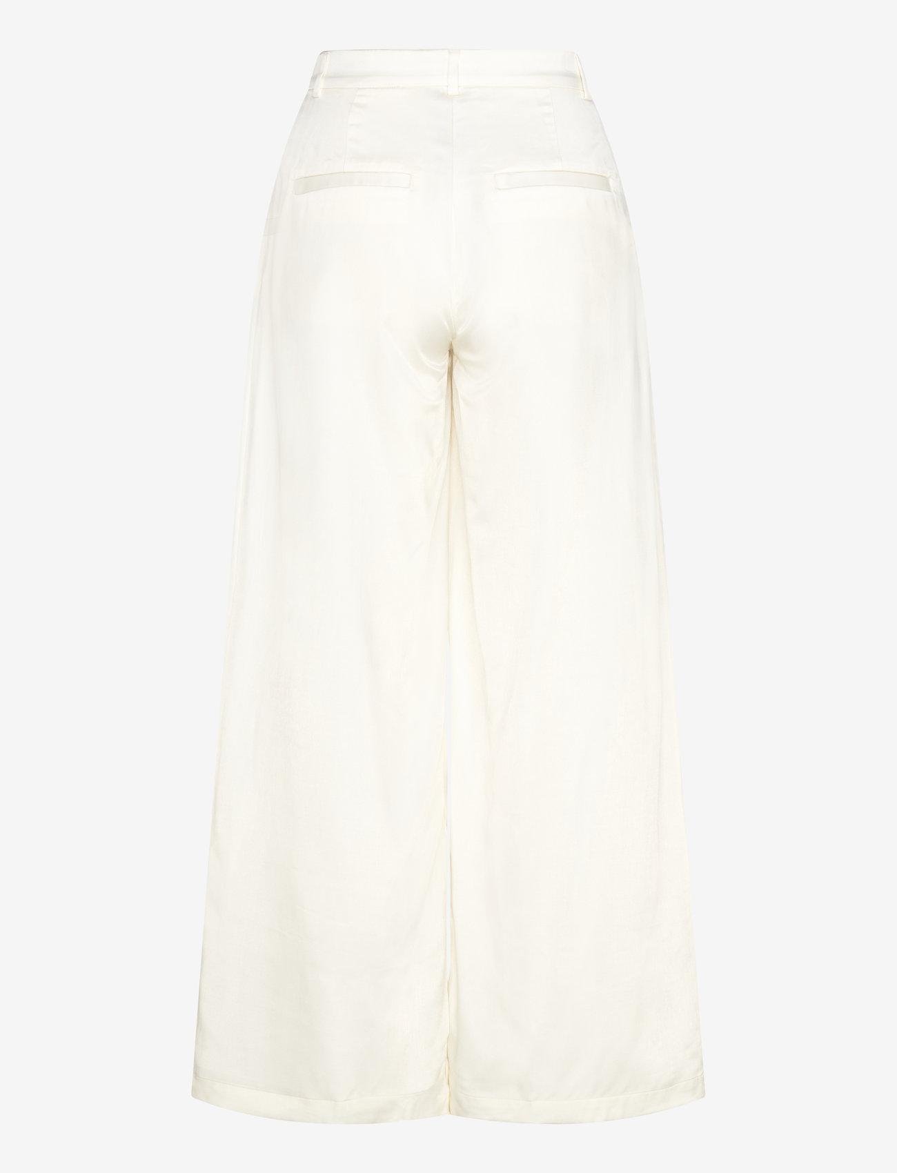 Monki - Pleated High Waist Wide Leg Suiting Trousers - vida byxor - white light - 1