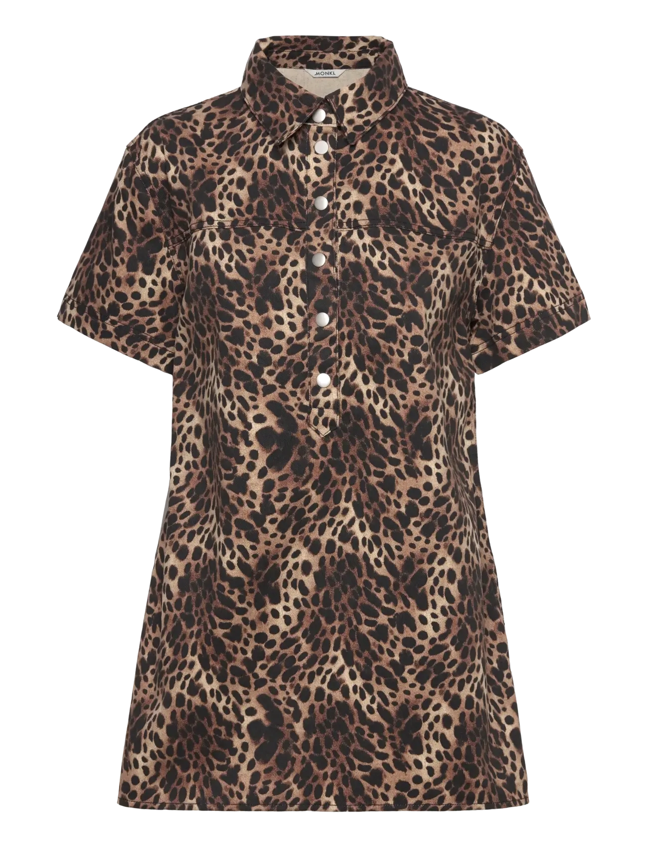Monki Short-Sleeved Mini Shirt Dress, XXS, Dresses, Mehrfarbig/gemustert - Short Frauen