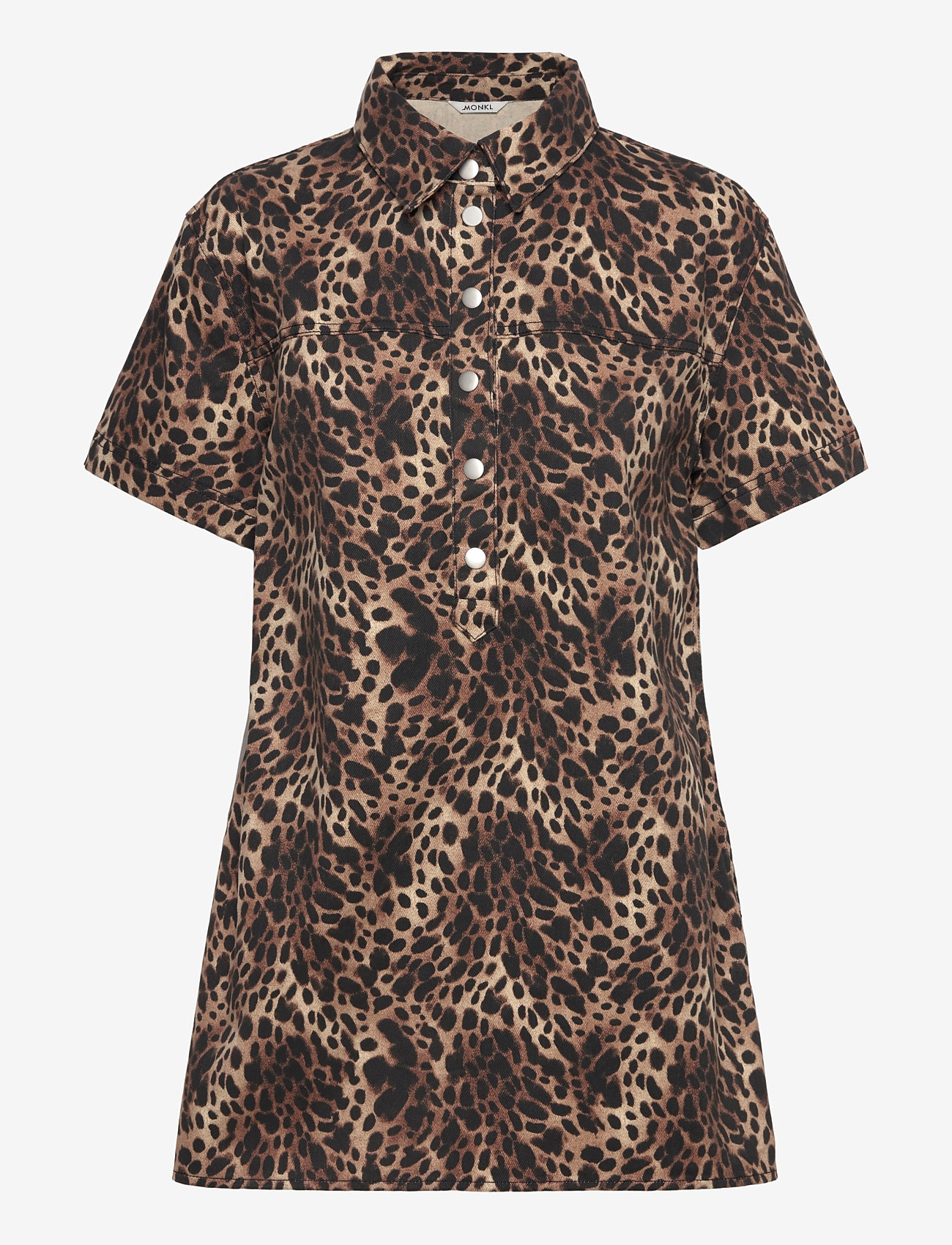 Monki - Short-Sleeved Mini Shirt Dress - kurze kleider - beige dusty light - 0