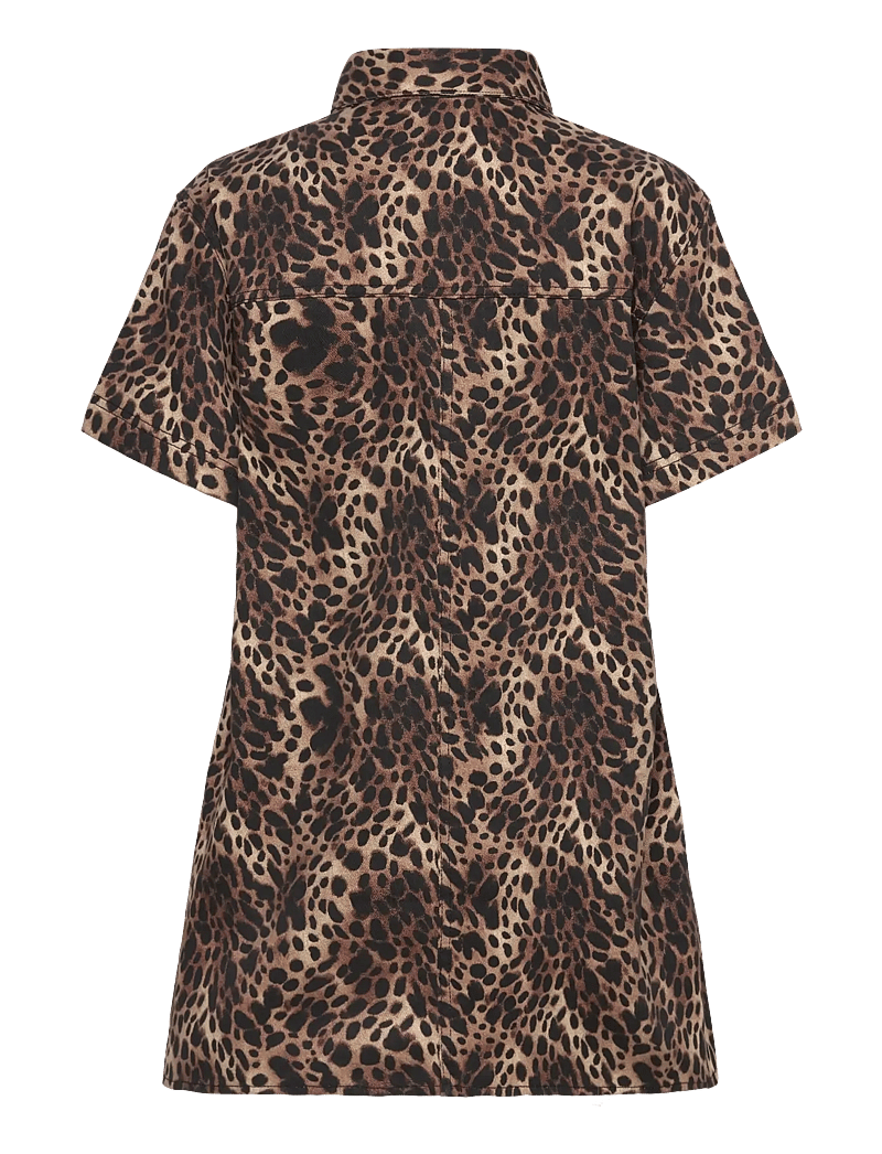 Monki - Short-Sleeved Mini Shirt Dress - kurze kleider - beige dusty light - 1