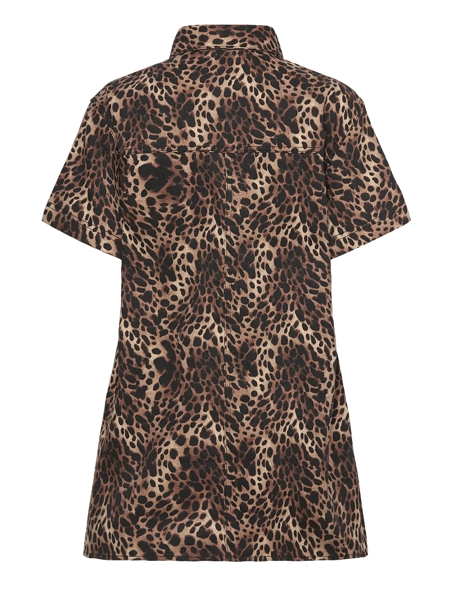 Monki - Short-Sleeved Mini Shirt Dress - kurze kleider - beige dusty light - 1