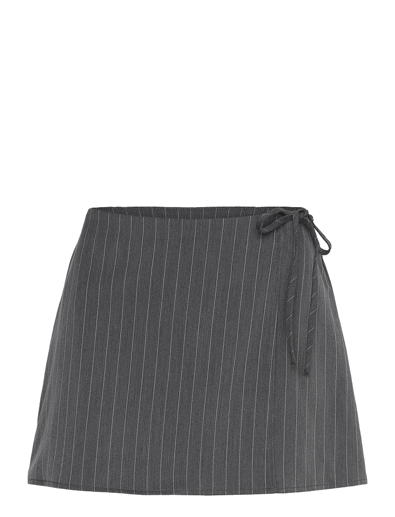 Monki - Mini Wrap Skirt - omlottkjolar - grey melange dark - 0