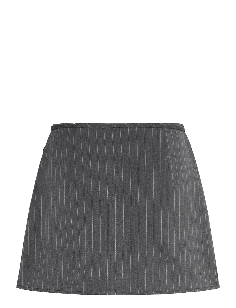 Monki - Mini Wrap Skirt - omlottkjolar - grey melange dark - 1