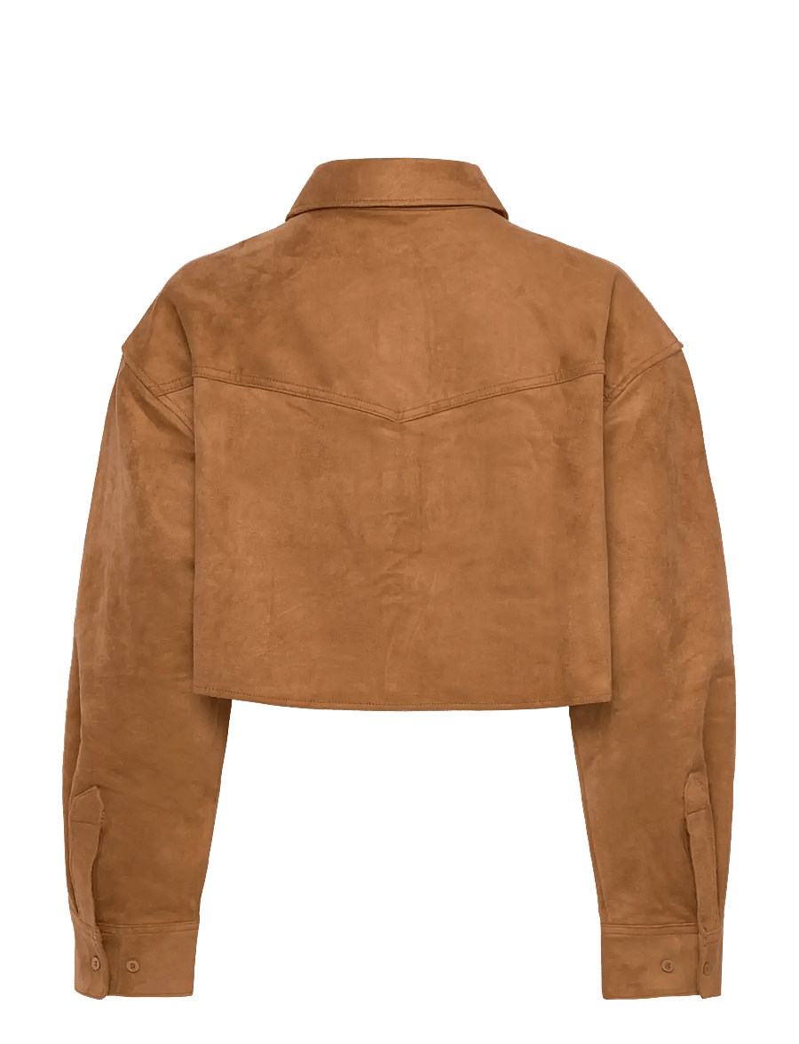 Monki - Cropped western shirt - långärmade skjortor - brown medium dusty - 1