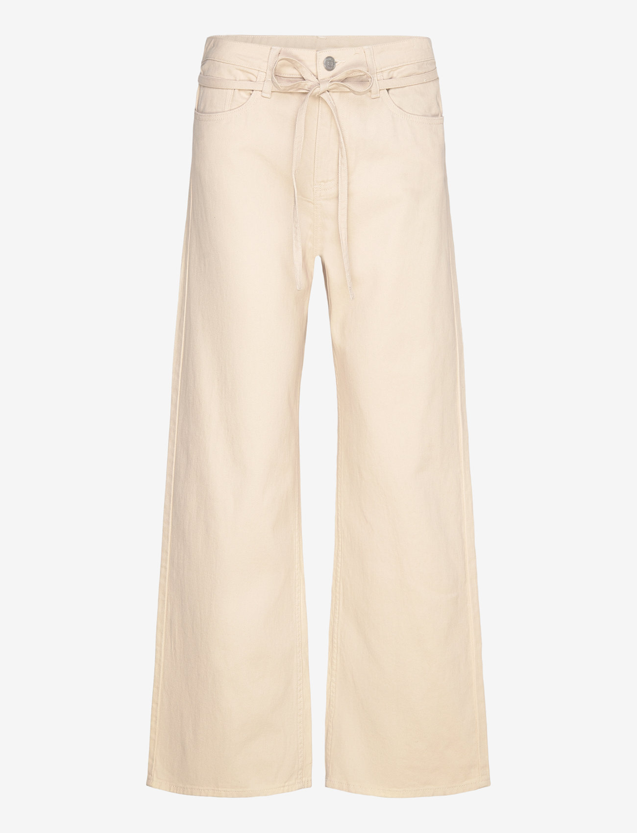 Monki - Low Waisted Relaxed Twill Trousers - vida jeans - beige dusty light - 0