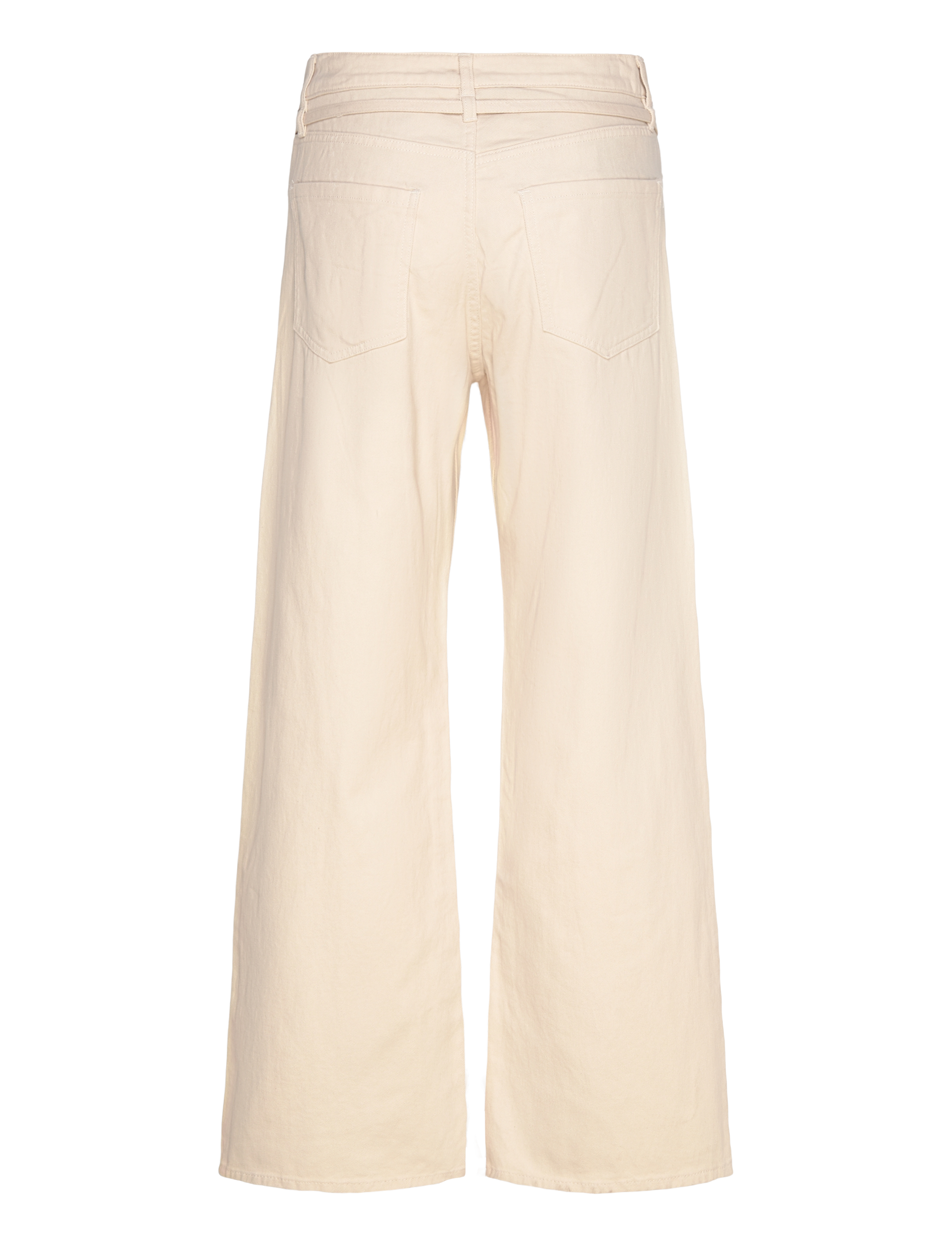 Monki - Low Waisted Relaxed Twill Trousers - brede jeans - beige dusty light - 1