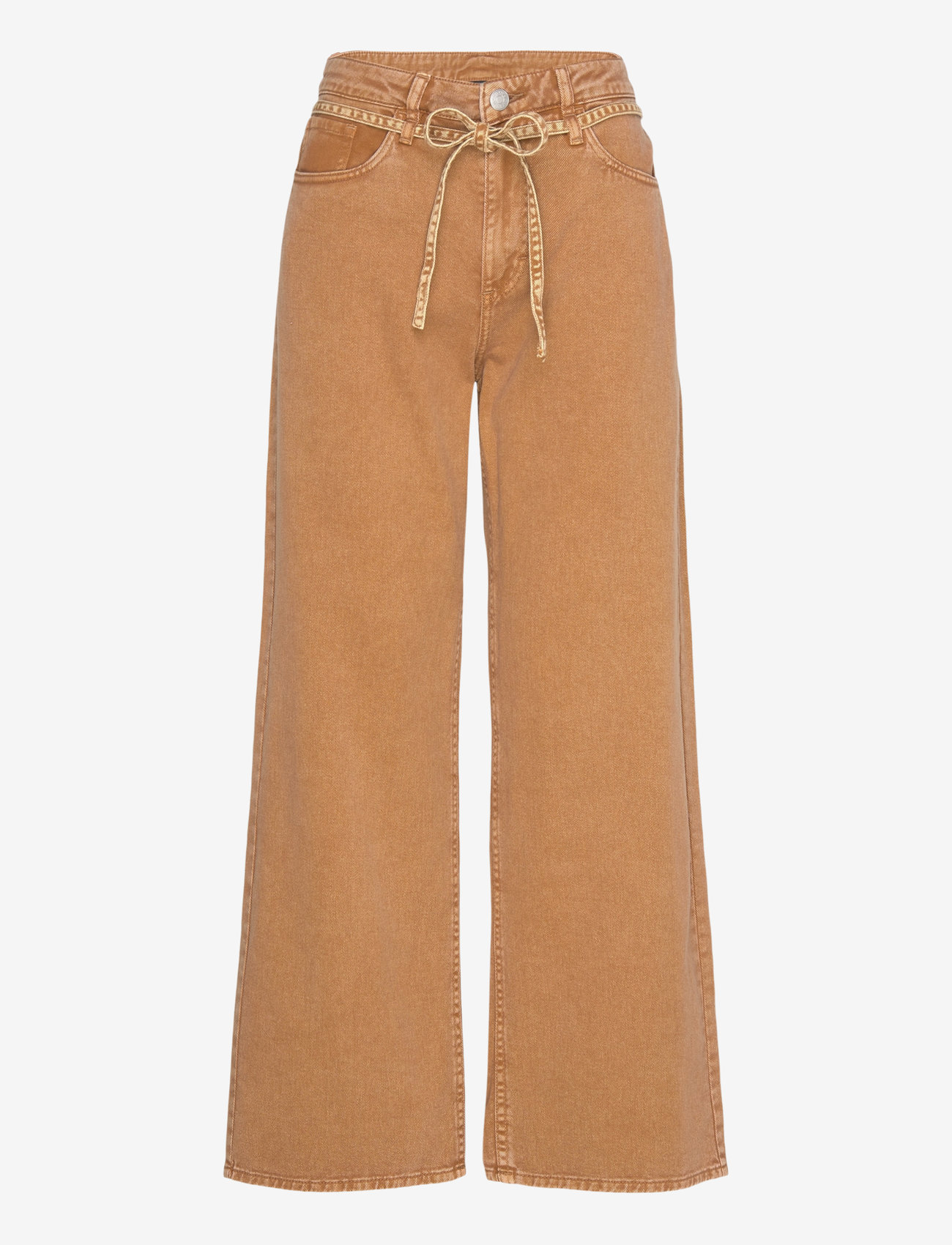 Monki - Low Waisted Relaxed Twill Trousers - vida jeans - brown medium dusty - 0