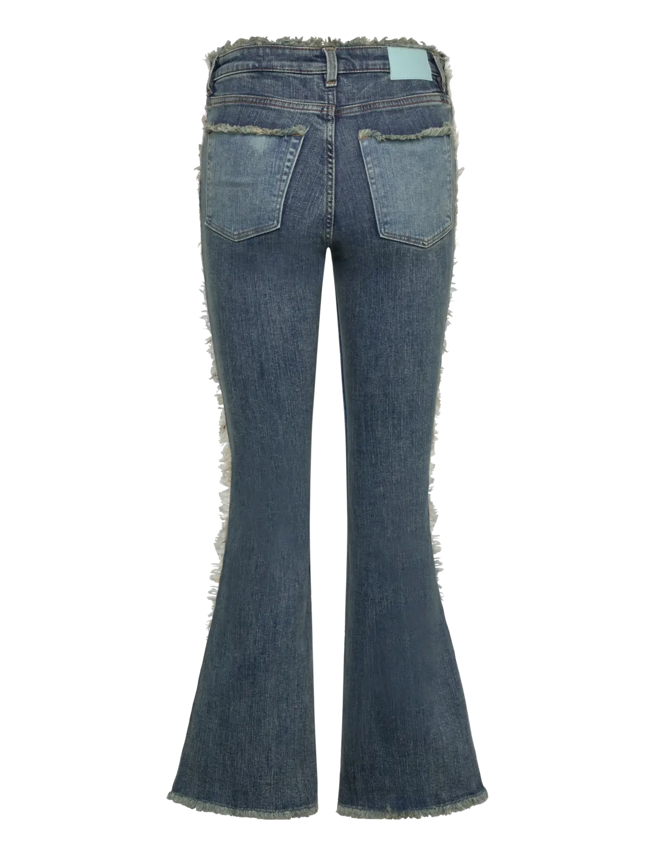 Monki - Katsumi Low Waist Patchwork Flared Jeans - flared jeans - blue medium dusty - 1