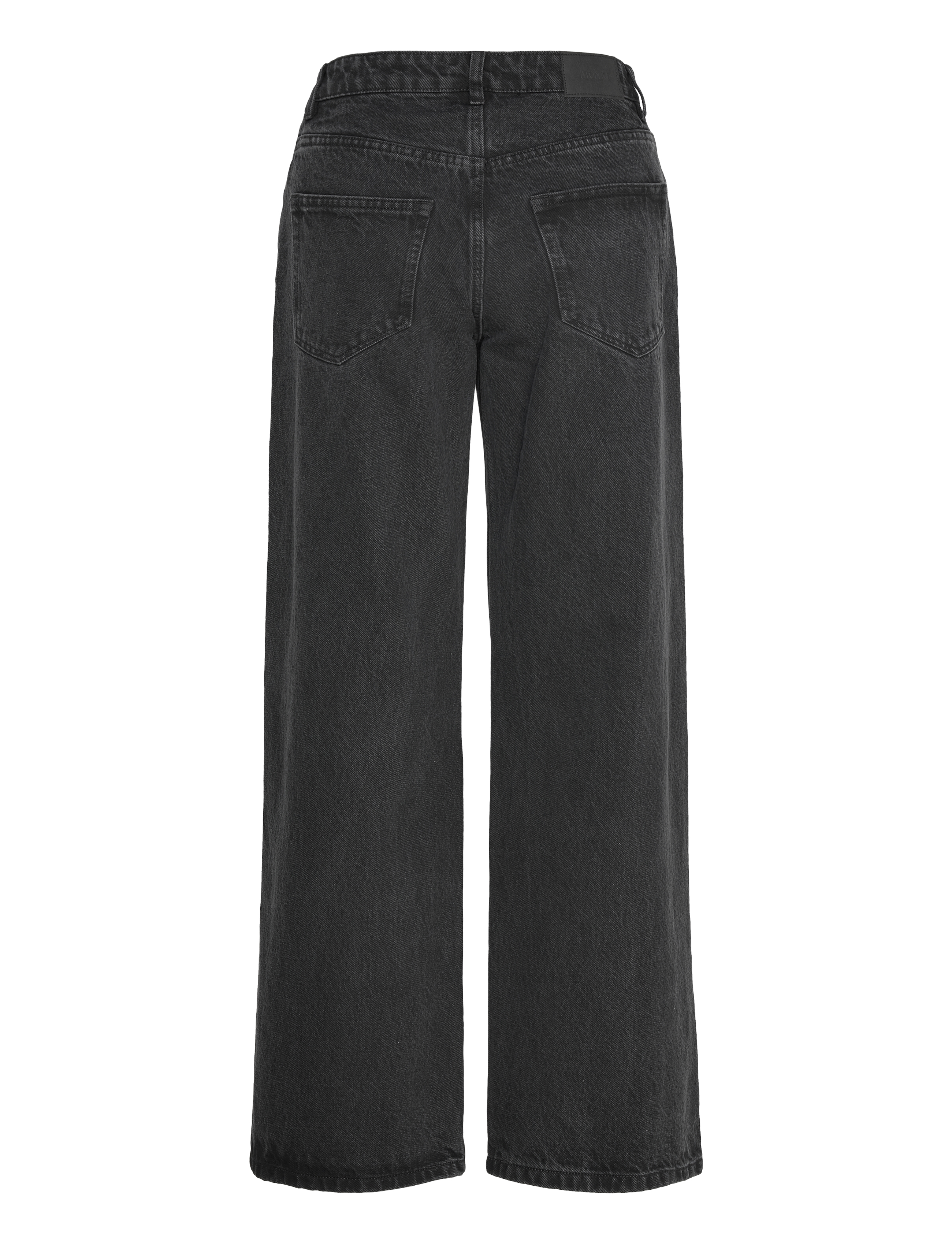 Monki - MISSY LW LOOSE JEANS EMB. - hosen mit weitem bein - black dark - 1