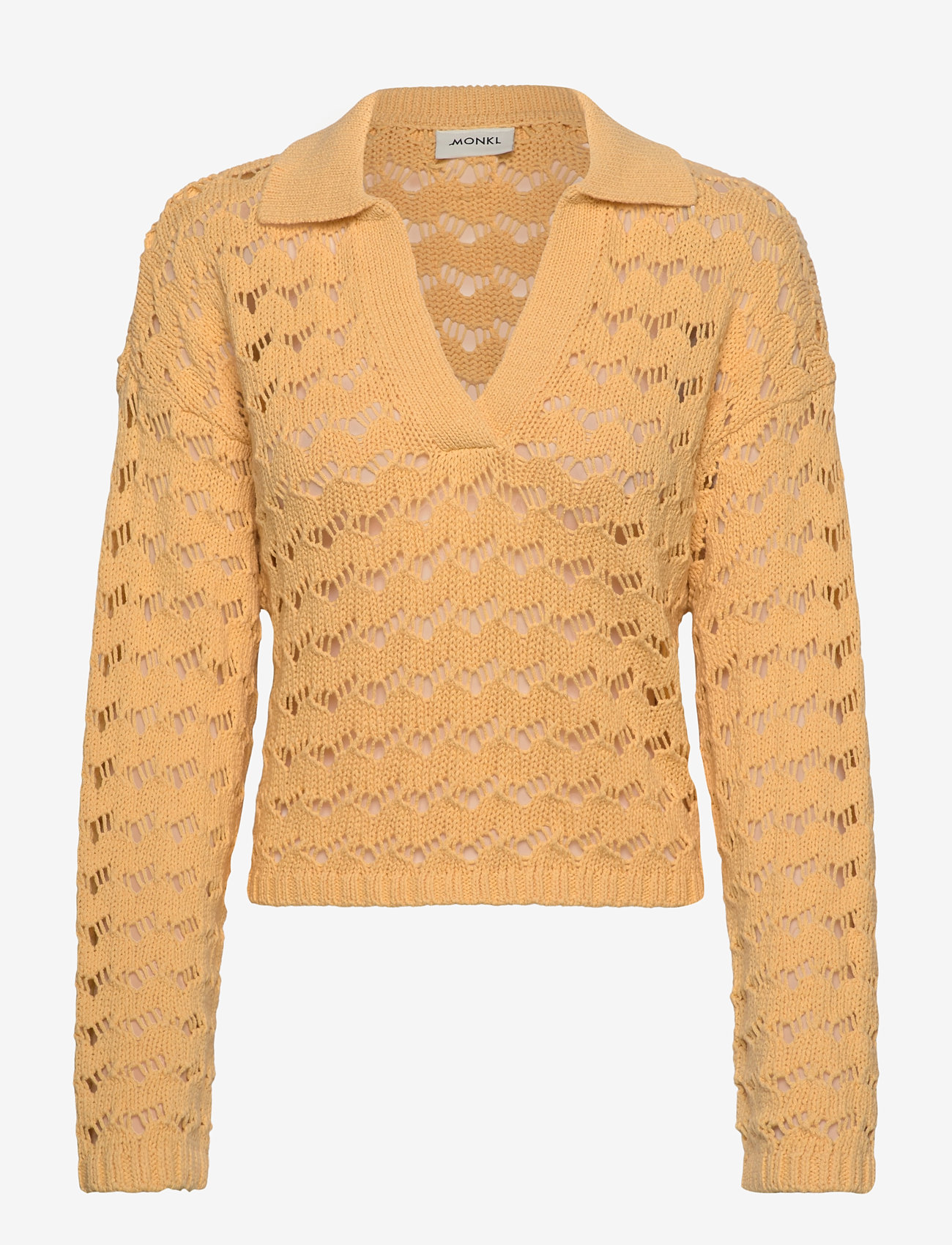 Monki - Loose Open-Knit Sweater - stickade tröjor - yellow medium - 0