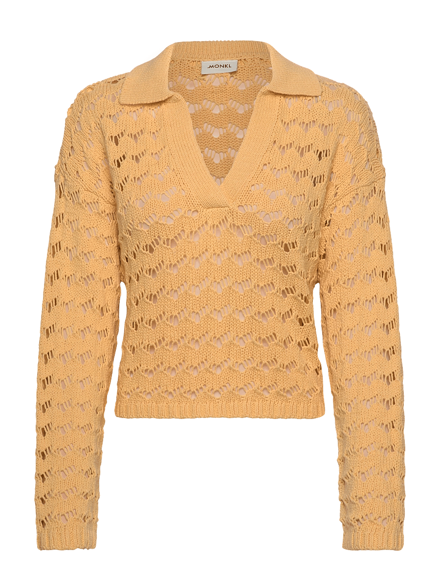 Monki - Loose Open-Knit Sweater - striktrøjer - yellow medium - 0