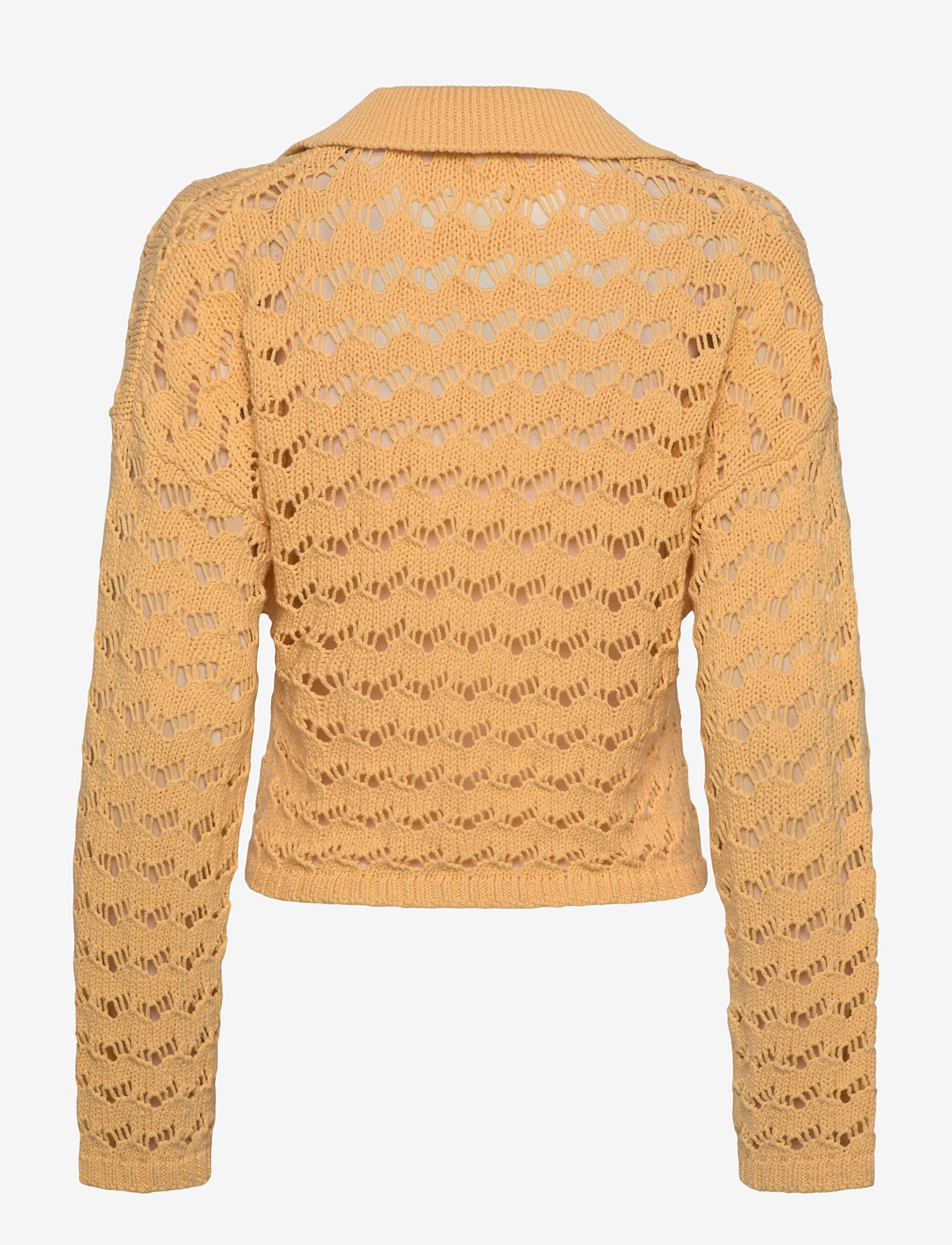 Monki - Loose Open-Knit Sweater - stickade tröjor - yellow medium - 1