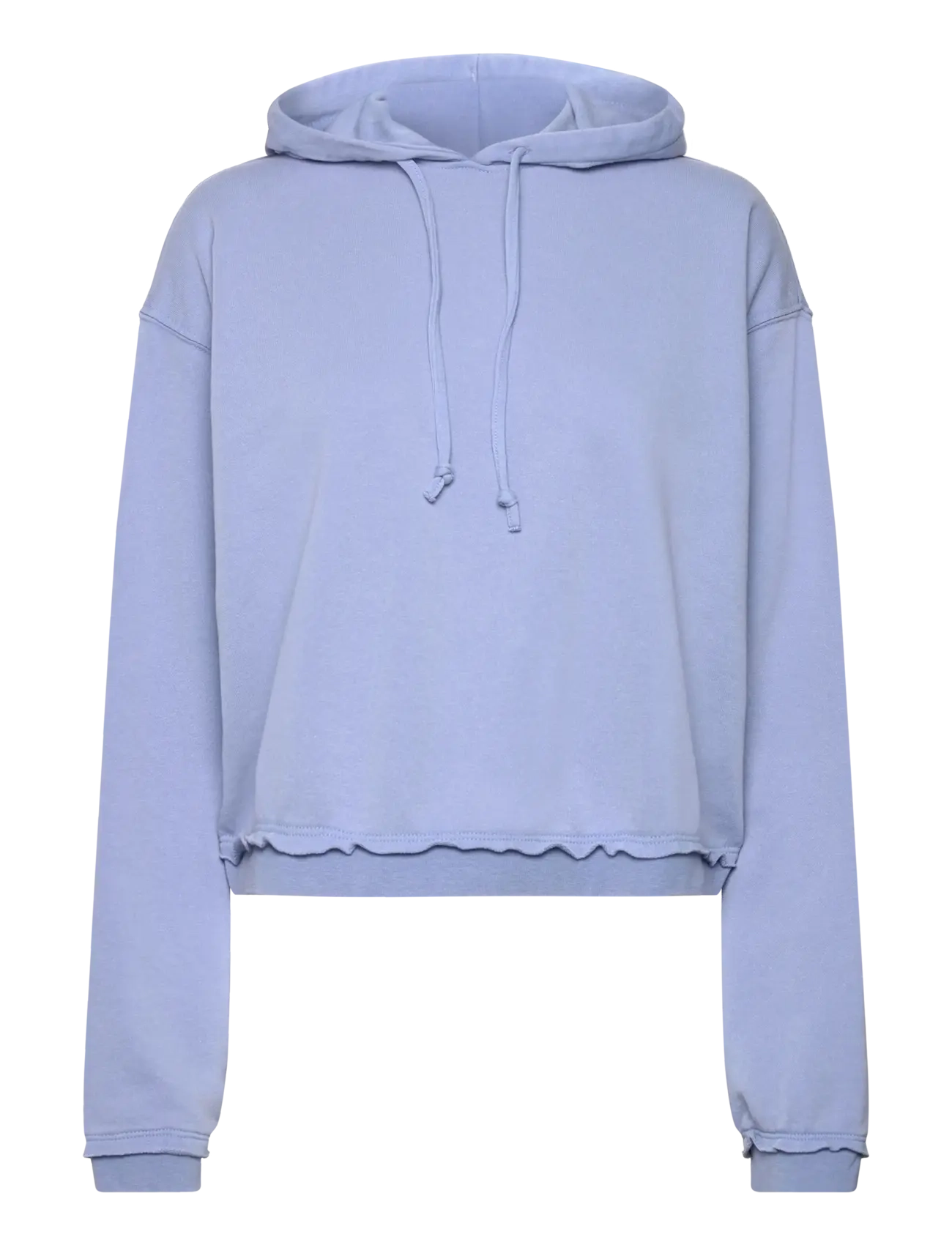 Monki Cropped Terry Pyjama Hoodie, Kvinder, Kort Hættetrøje, Blå, Str: S