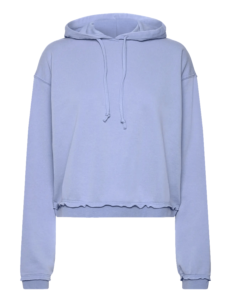 Monki - Cropped Terry Pyjama Hoodie - kapuutsiga dressipluusid - blue medium - 0