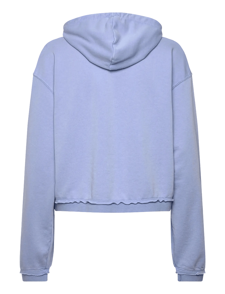 Monki - Cropped Terry Pyjama Hoodie - hættetrøjer - blue medium - 1