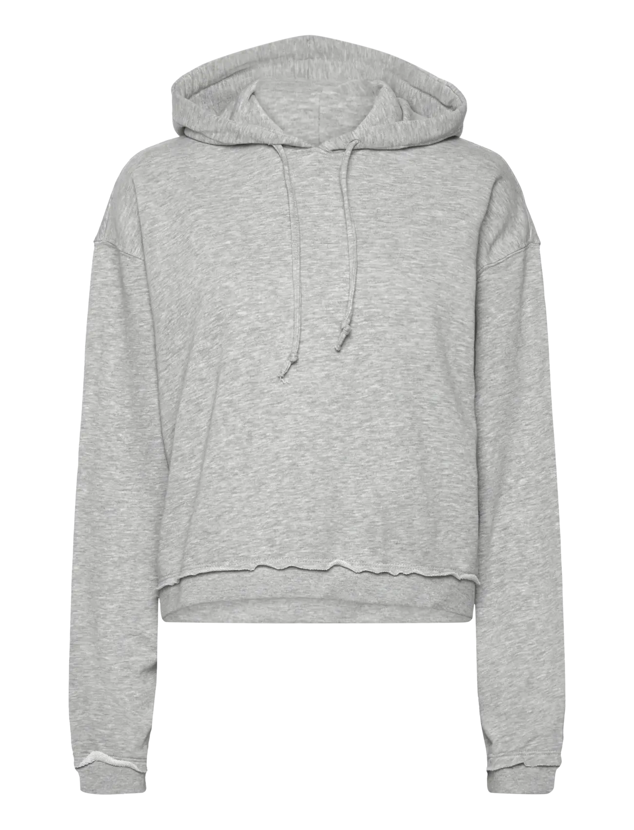 Monki Cropped Terry Pyjama Hoodie, S, Grey, Sweatshirts & Hættetrøjer > Hættetrøjer, Dame