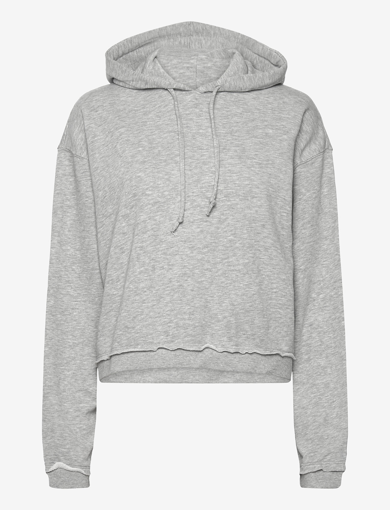 Monki - Cropped Terry Pyjama Hoodie - hoodies - grey dusty light - 0
