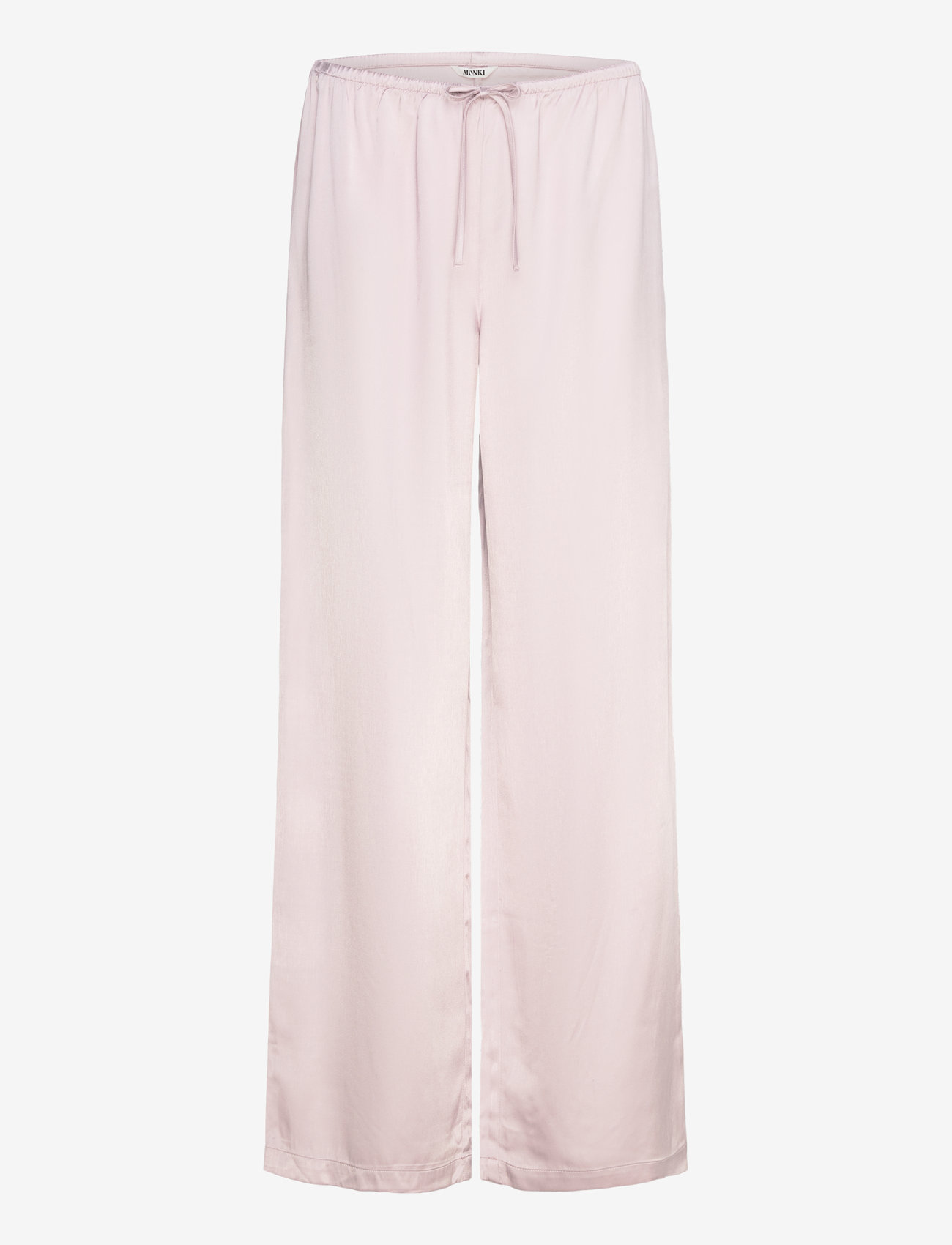 Monki - Low-Rise Relaxed Pull-on Satin Trousers - pink dusty light - 0