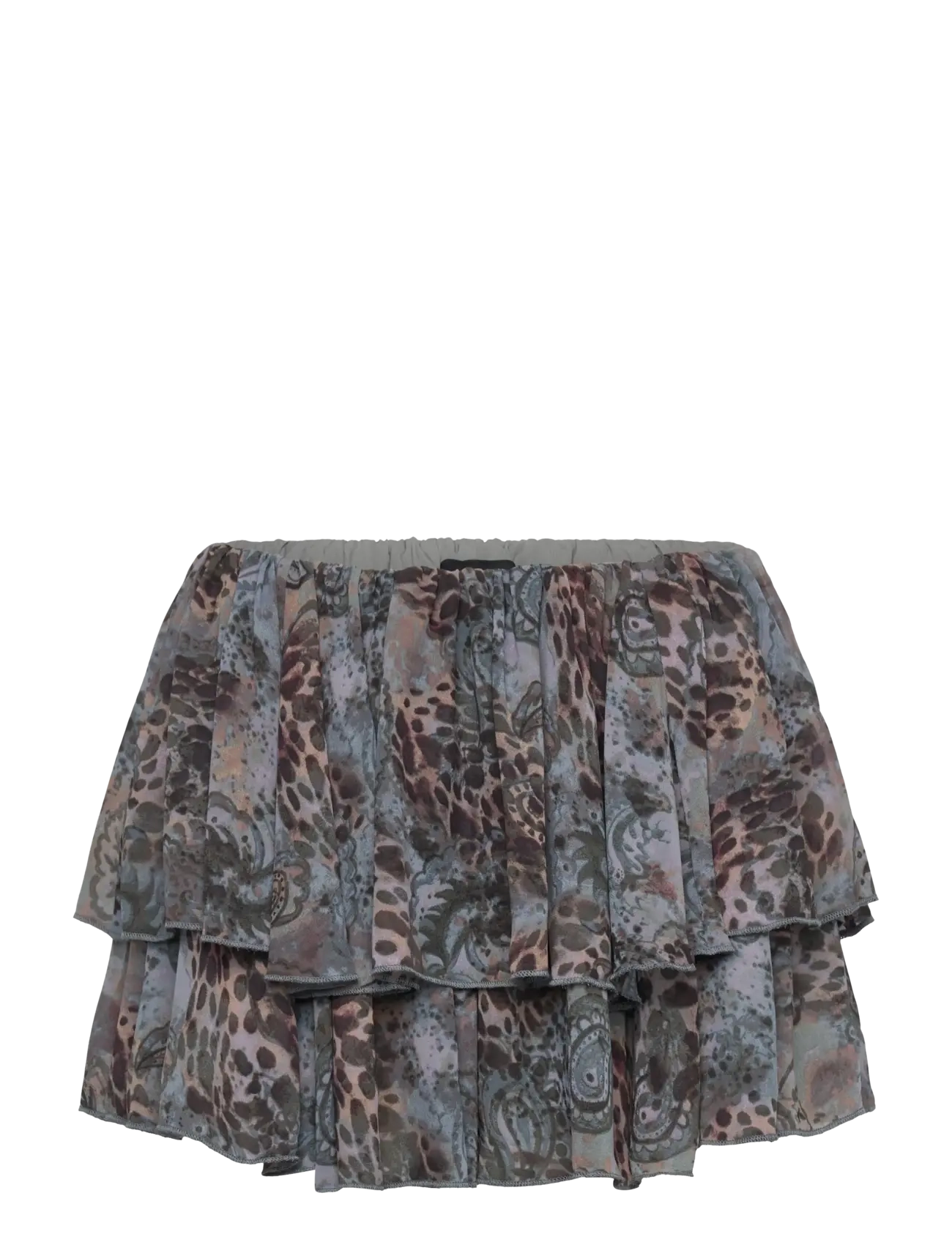 Monki Frilled Mini Skirt, XS, Röcke, Blau - Short Frauen