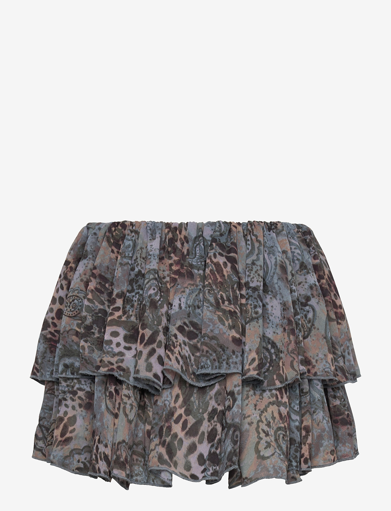 Monki - Frilled Mini Skirt - korta kjolar - beige dusty light - 1