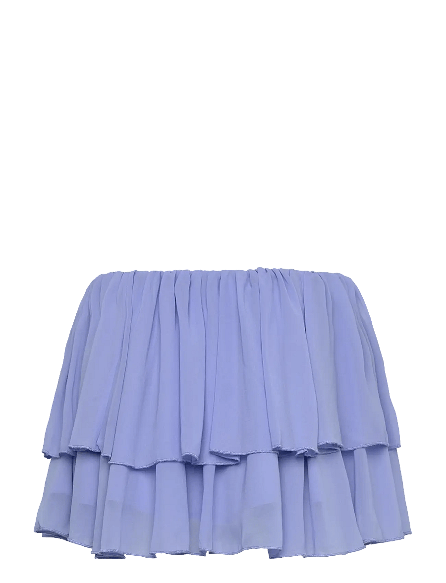 Monki - Frilled Mini Skirt - miniseelikud - blue medium - 1