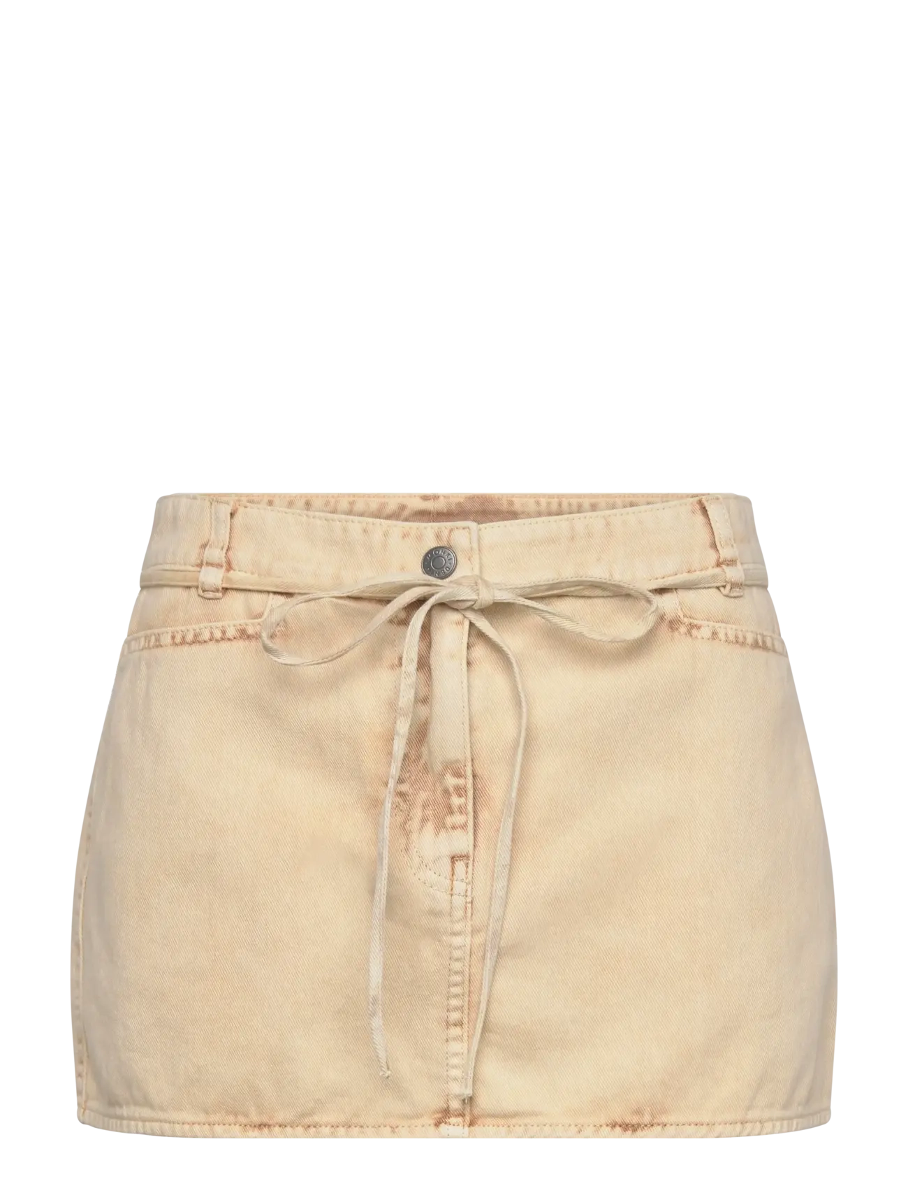Monki Low Waisted Denim Mini Skirt - Kjolar - WHITE DUSTY LIGHT / beige