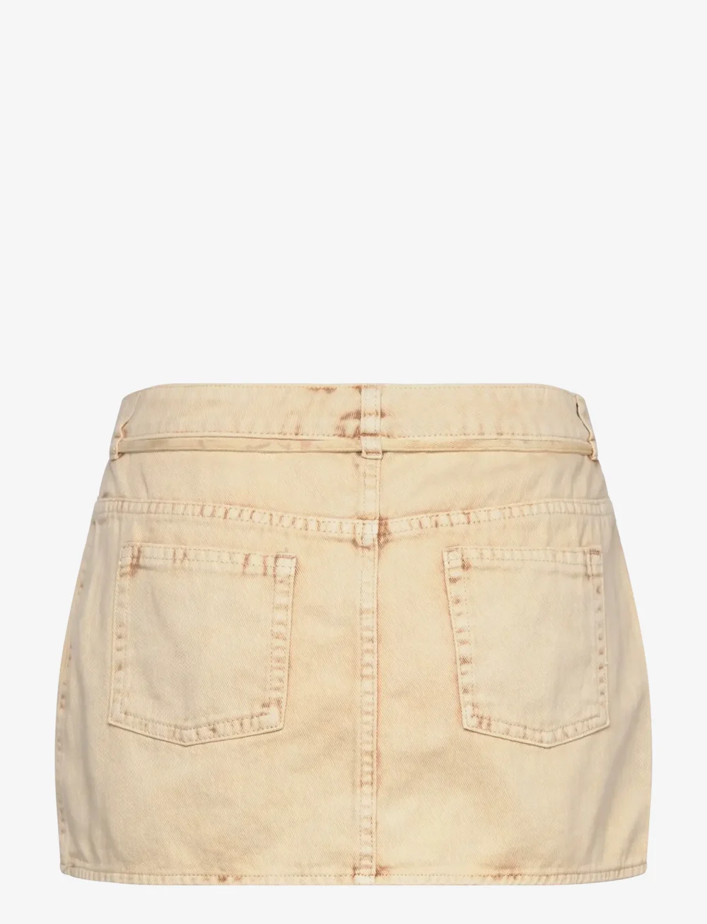 Monki - Low Waisted Denim Mini Skirt - miniseelikud - white dusty light - 1