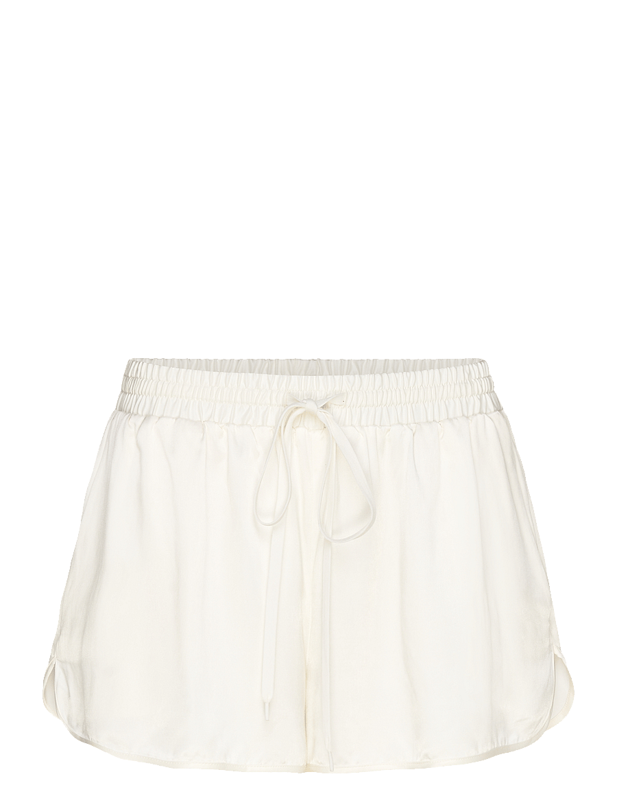 Monki - Short Low-Rise Satin Shorts - casual shorts - white light - 0