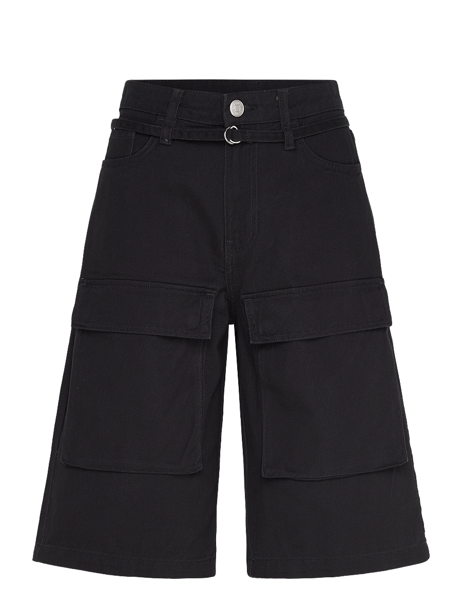 Monki - Low Rise Cargo Cotton Twill Jorts - freizeitshorts - black dark - 0