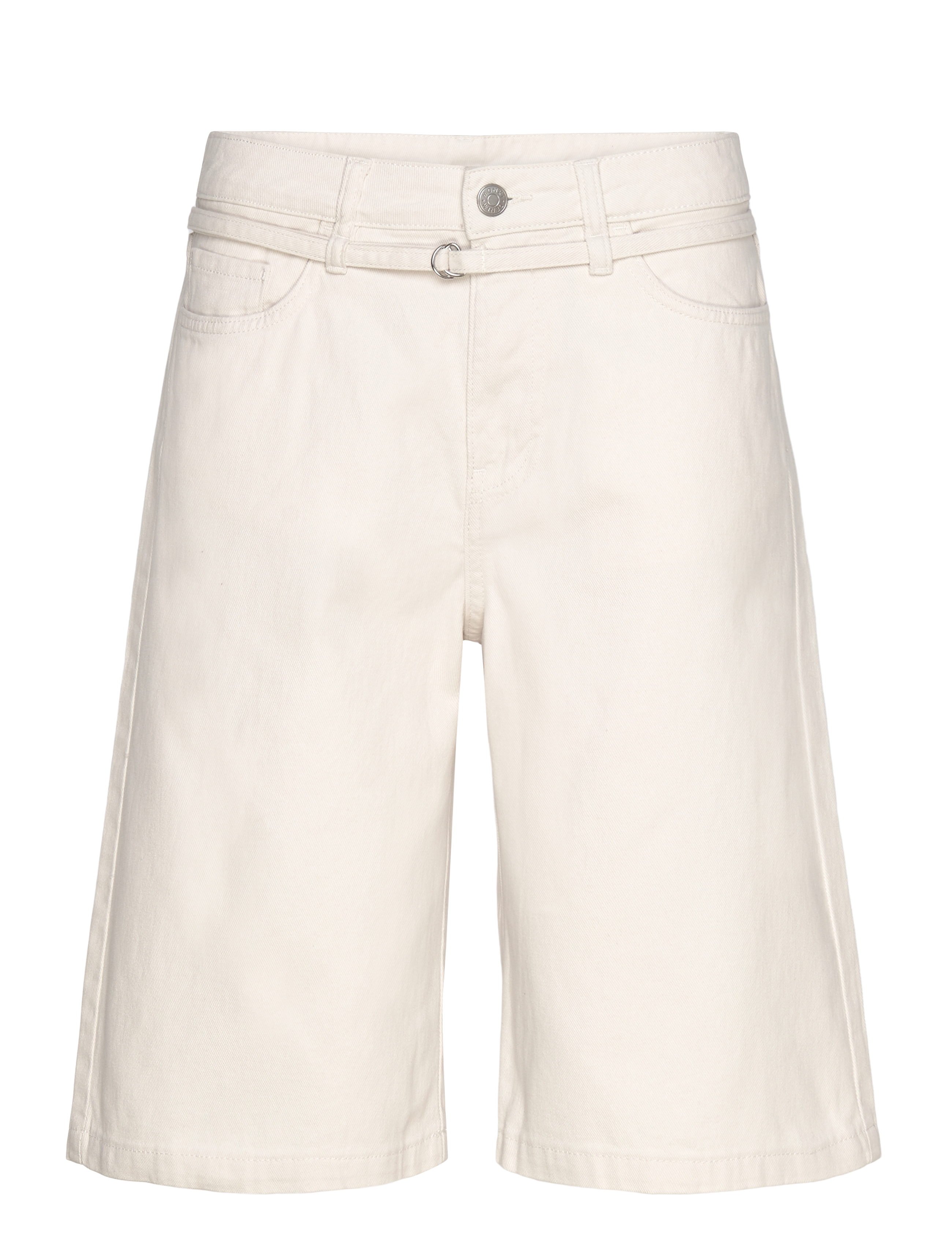 Monki Low Rise Cargo Cotton Twill Jorts, Kvinder, Lavtaljede Jorts, Beige, Str: 32