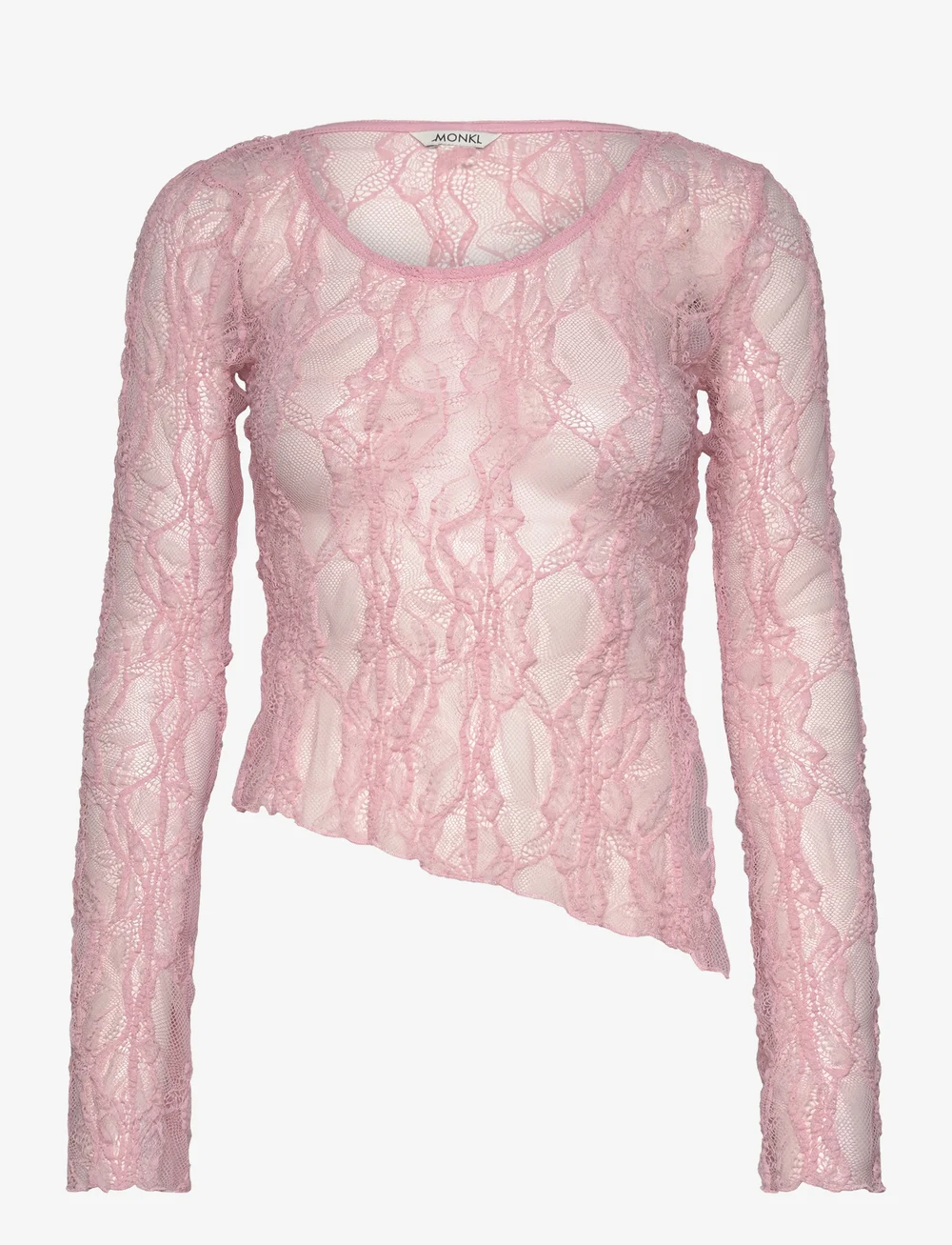 Monki - Lace LS top - langärmlige tops - pink medium dusty - 0