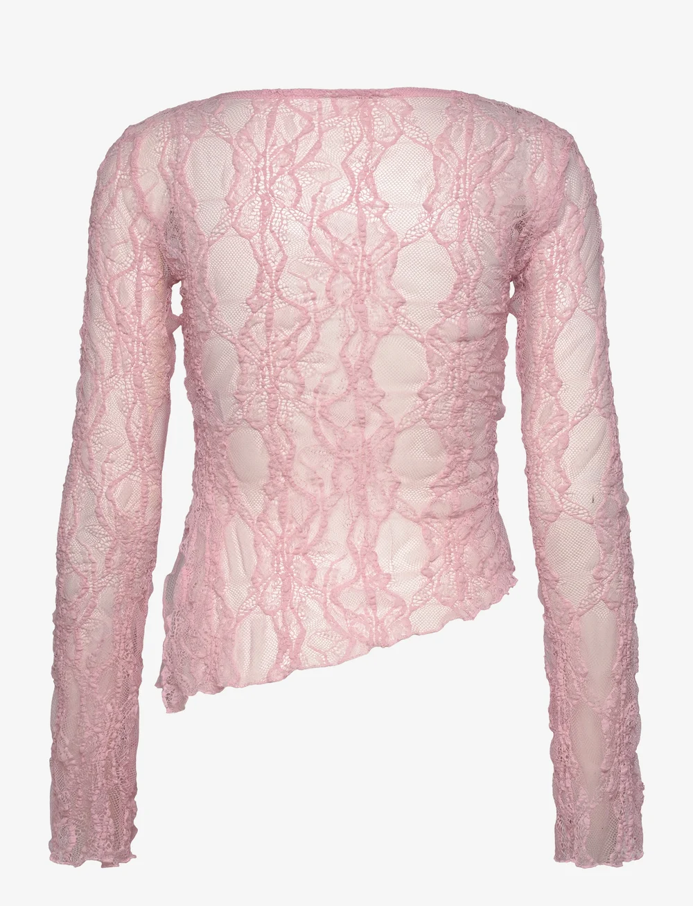 Monki - Lace LS top - langärmlige tops - pink medium dusty - 1