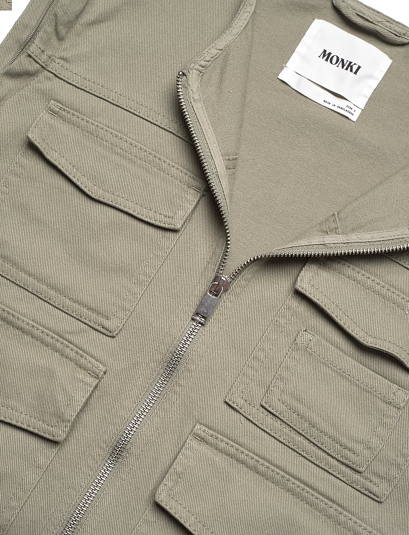 Monki - Detachable Sleeve Cotton Jacket - frühlingsjacken - khaki green medium dusty - 3