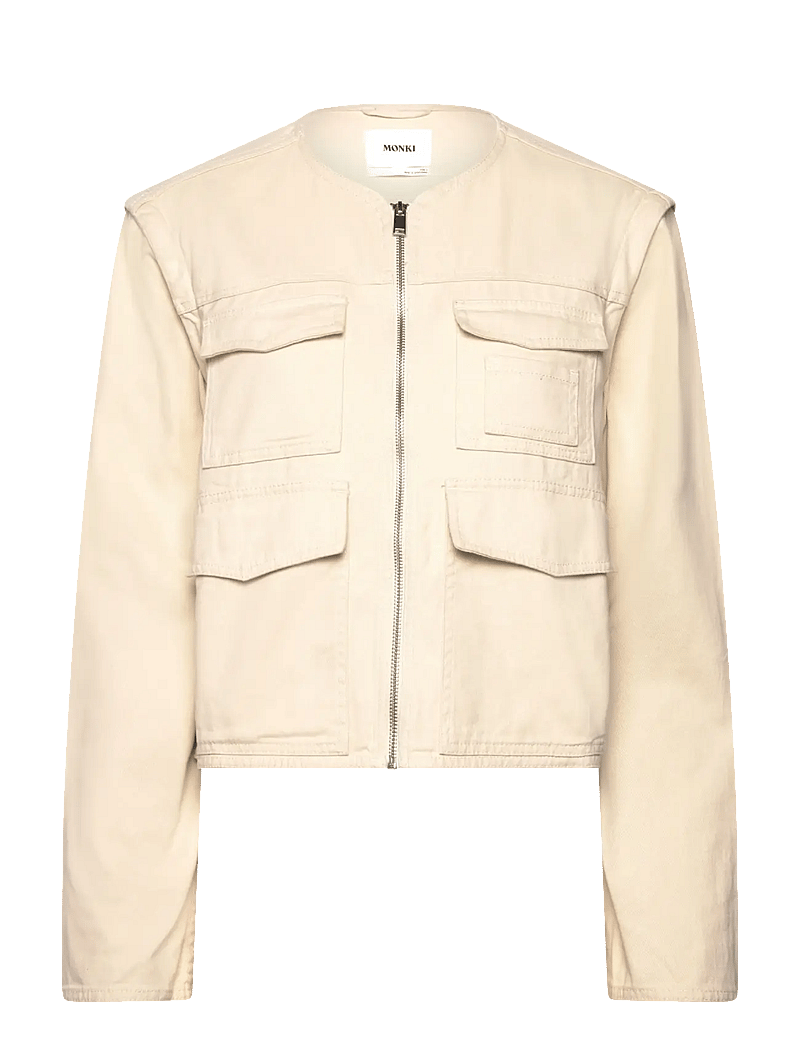 Monki - Detachable Sleeve Cotton Jacket - herbstjacken - beige dusty light - 0