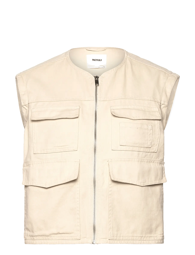 Monki - Detachable Sleeve Cotton Jacket - herbstjacken - beige dusty light - 2