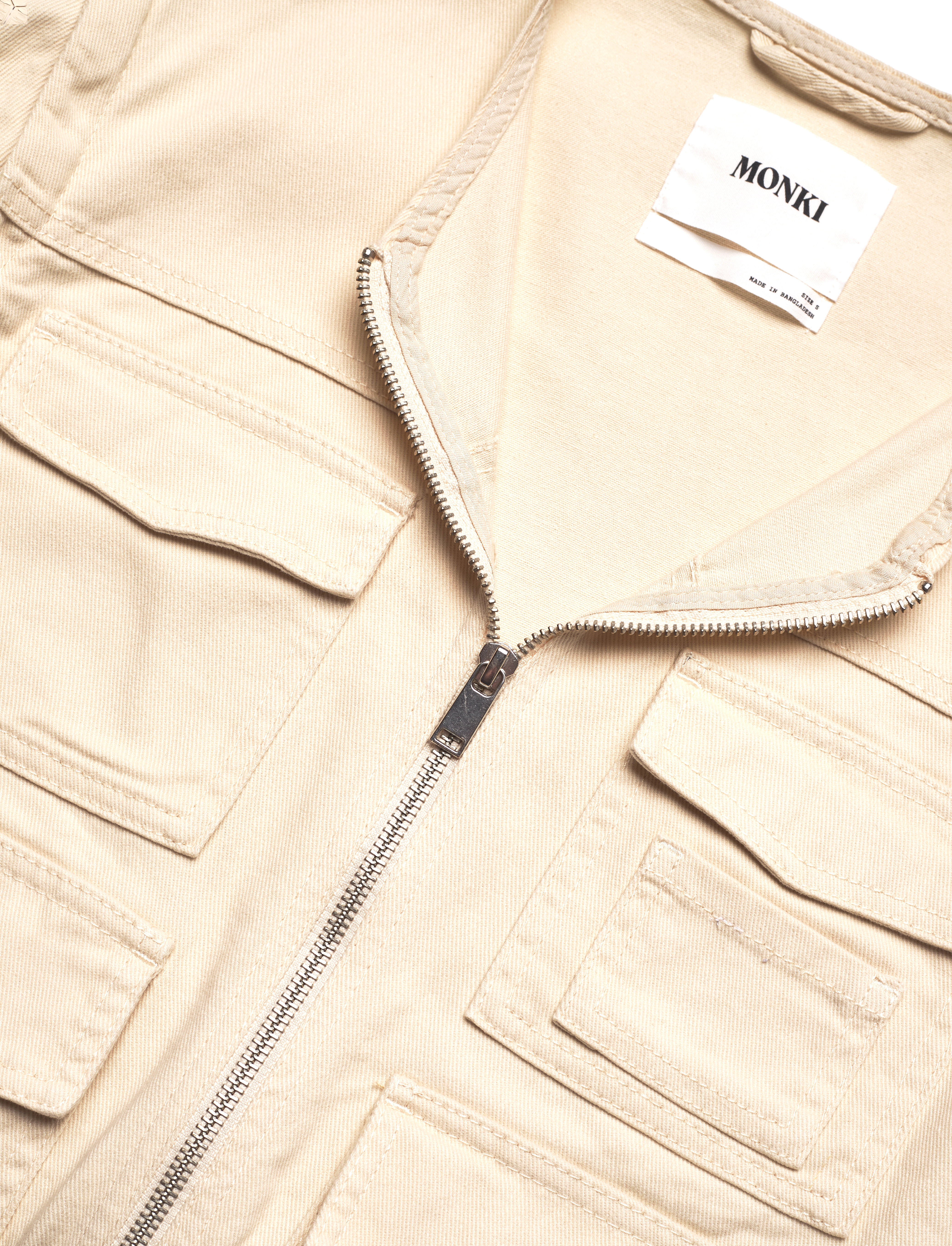 Monki - Detachable Sleeve Cotton Jacket - kevadjoped - beige dusty light - 3