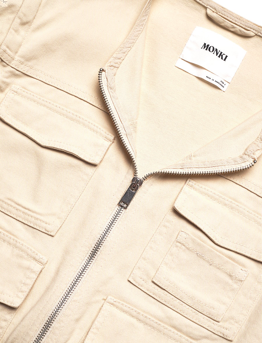 Monki - Detachable Sleeve Cotton Jacket - kevadjoped - beige dusty light - 3