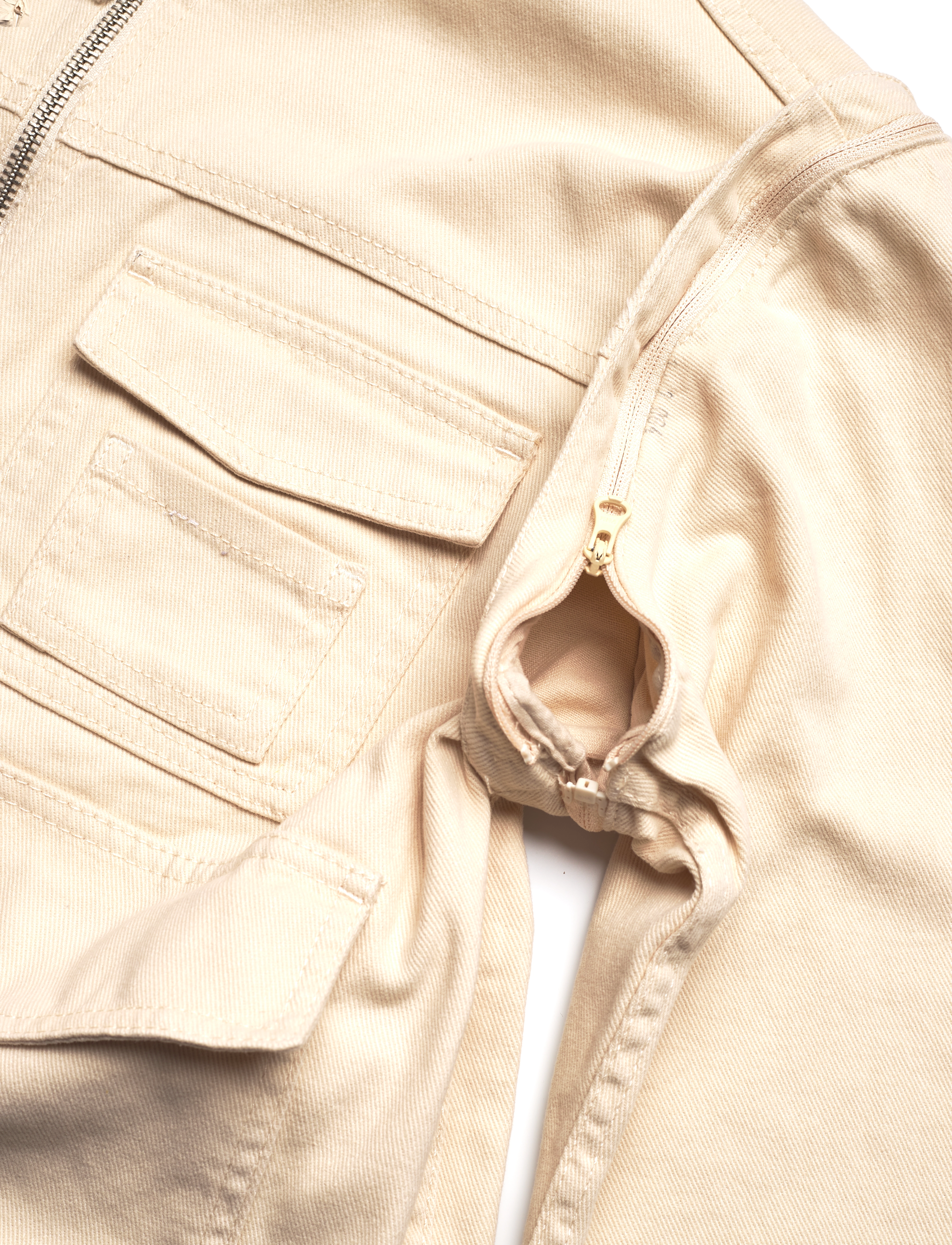 Monki - Detachable Sleeve Cotton Jacket - kevadjoped - beige dusty light - 5